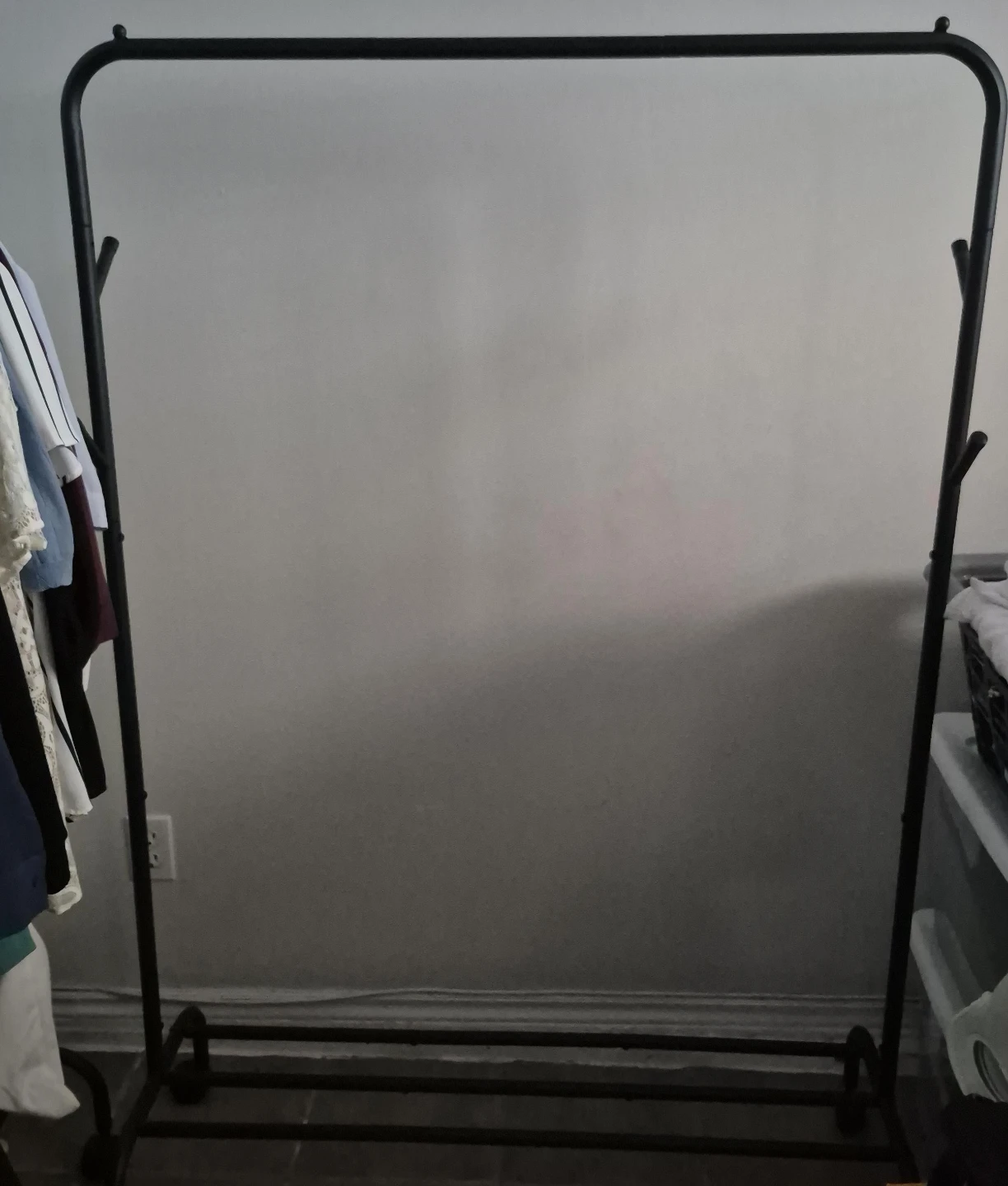 Black Metal Garment Rack on Wheels