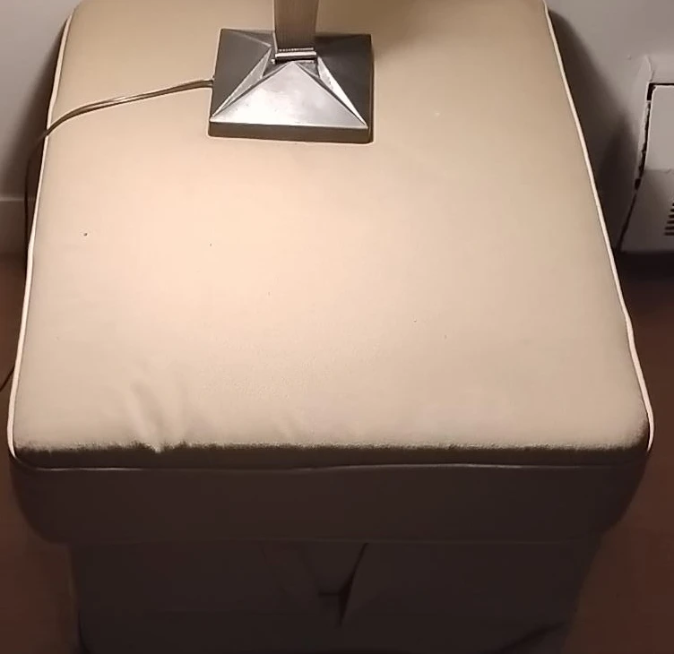 Cream Upholstered Storage Ottoman