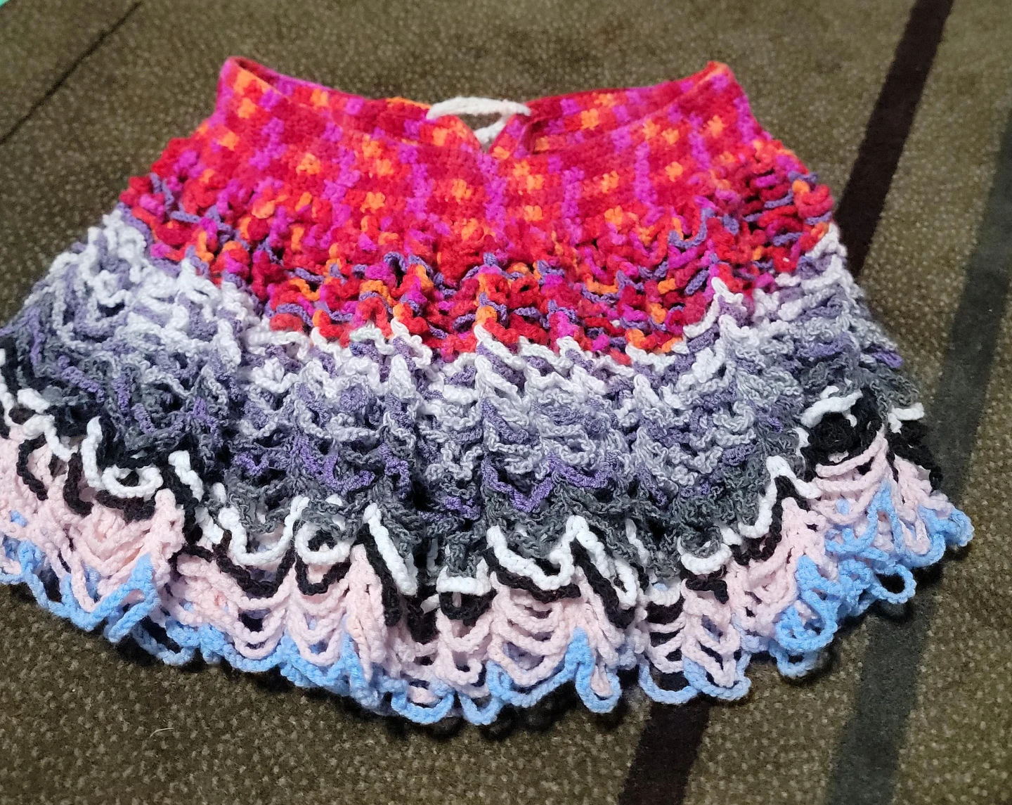 Crocheted Skirt with Colorful Pattern