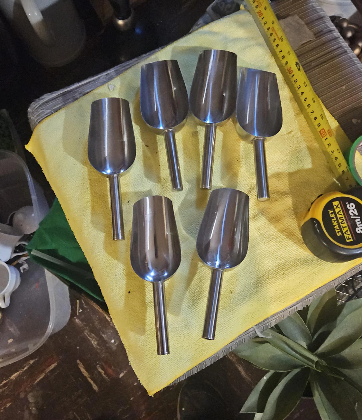 Set of 6 Stainless Steel Scoops