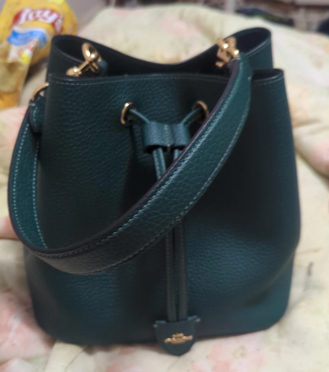 Coach Green Leather Bucket Bag