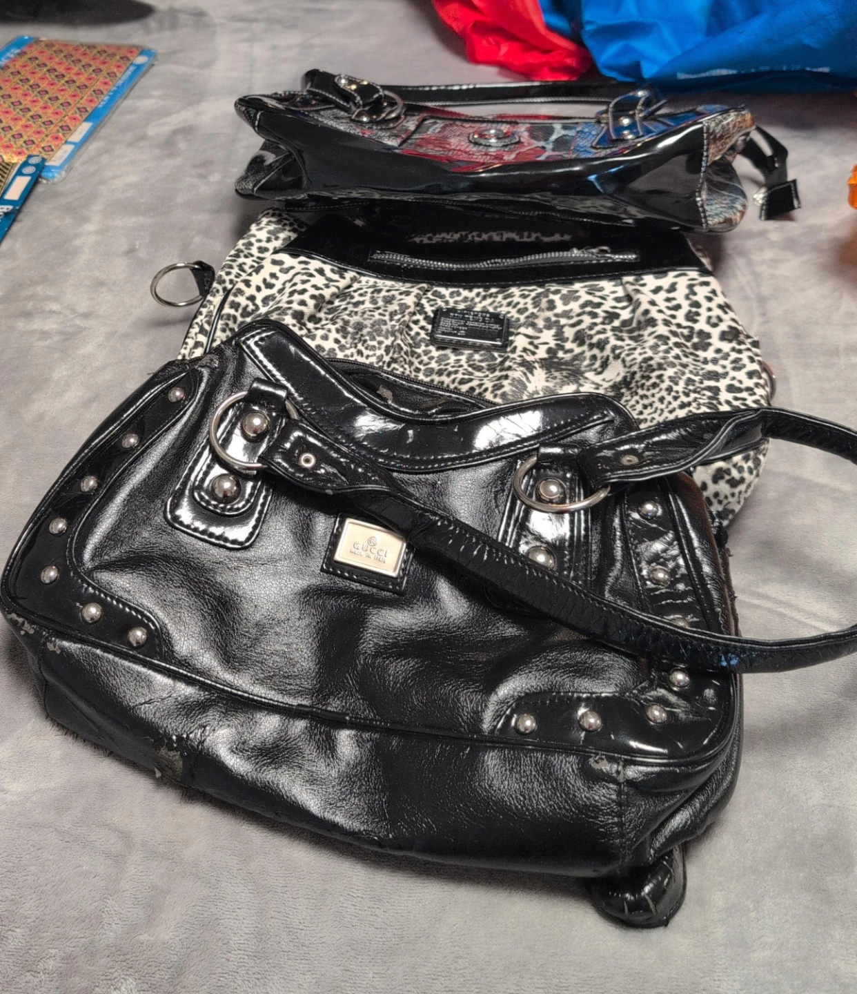 Black Patent Leather Handbag $34 for 3 bags