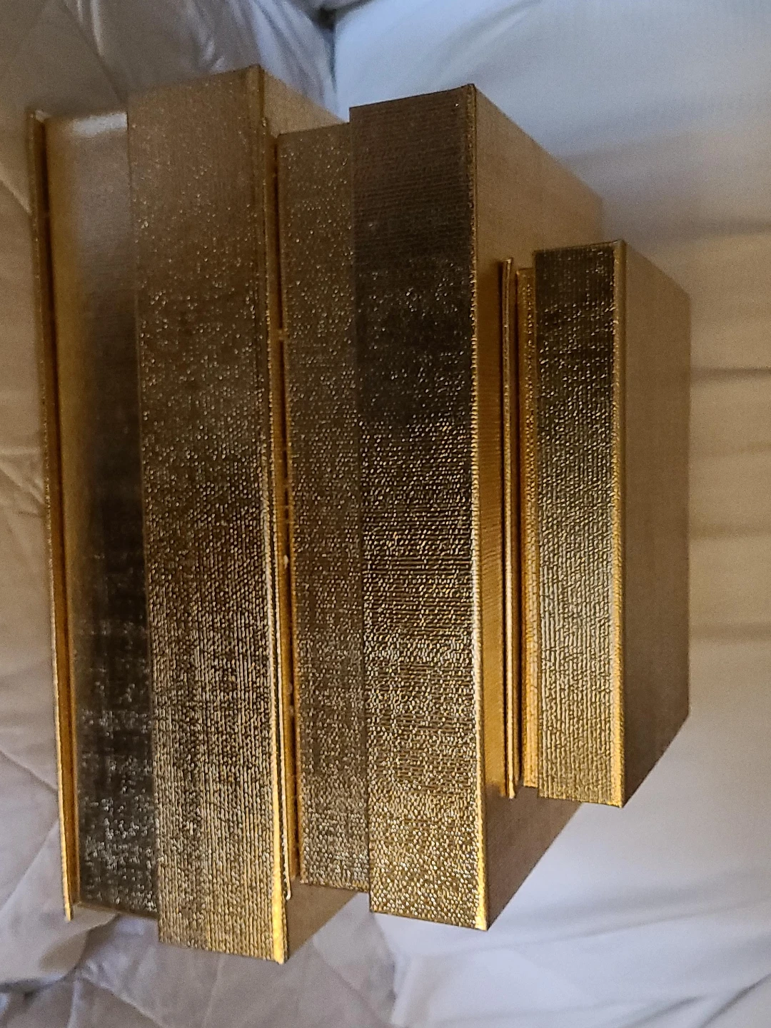 Set of 3 Decorative Gold Boxes