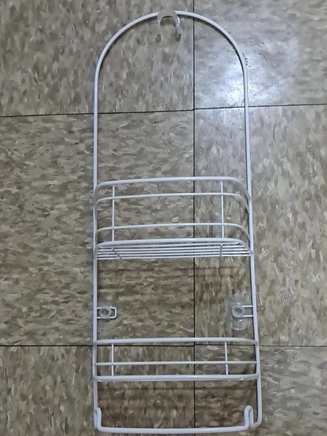 White Wire Shower Caddy with 2 Shelves