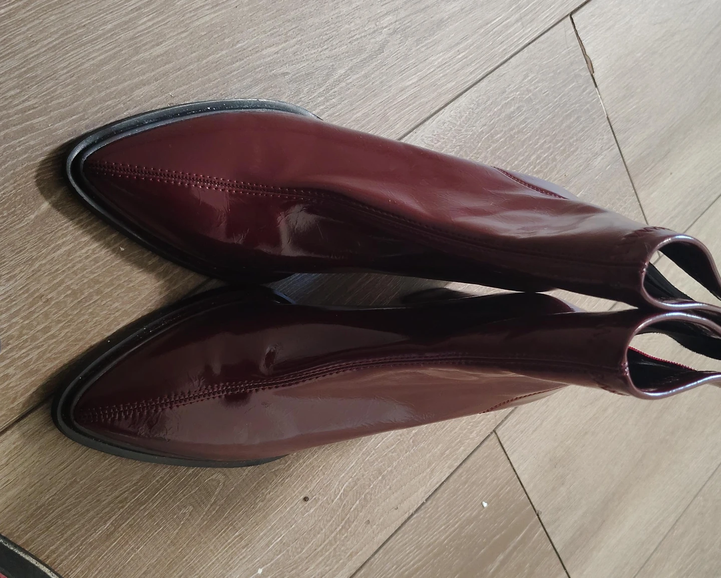 Burgundy Pointed Toe Ankle Boots