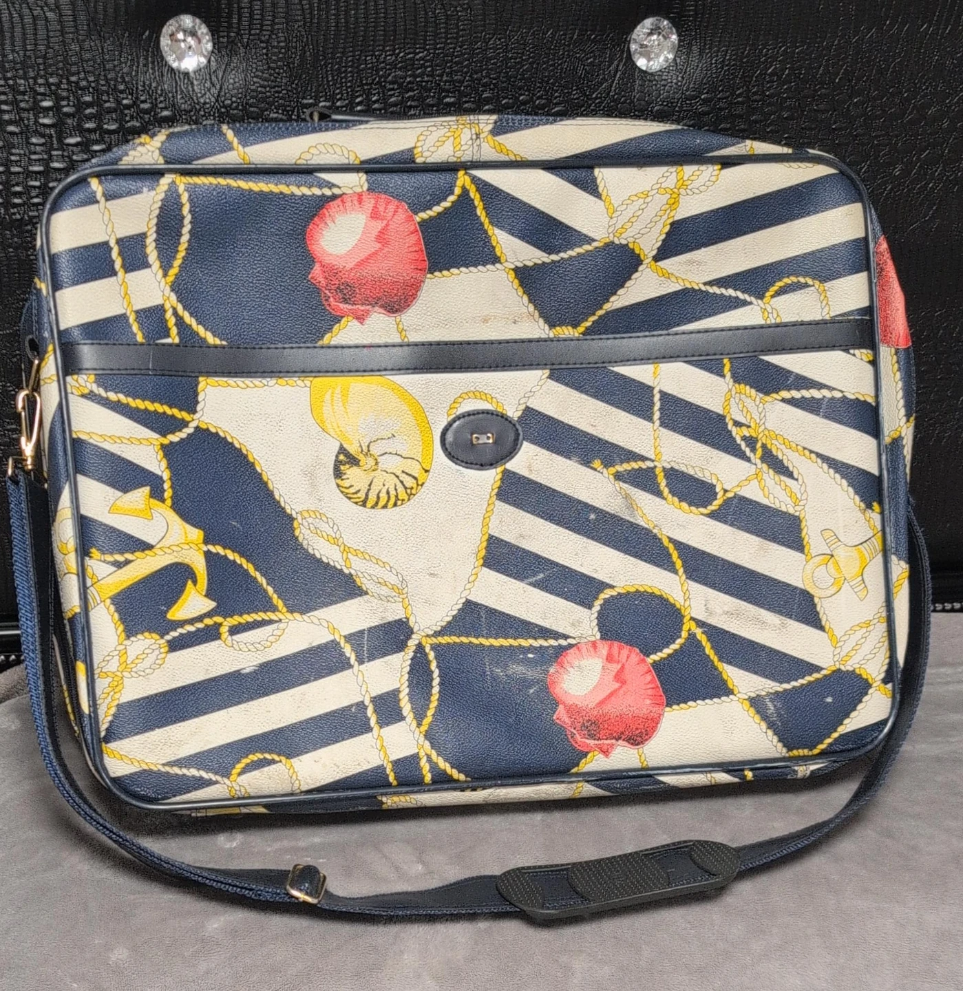 Vintage Nautical Print Shoulder Bag