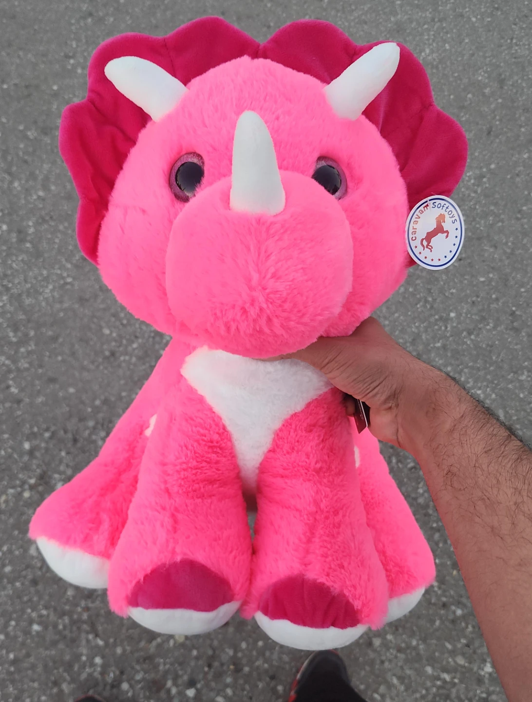 Caravan Softoys Pink Triceratops Plush