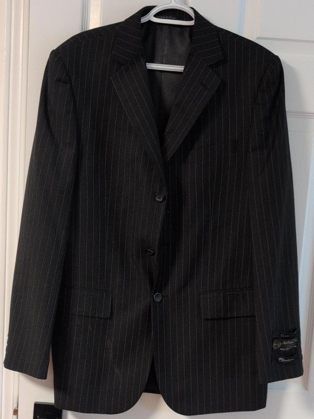 Black Pinstripe Suit Jacket