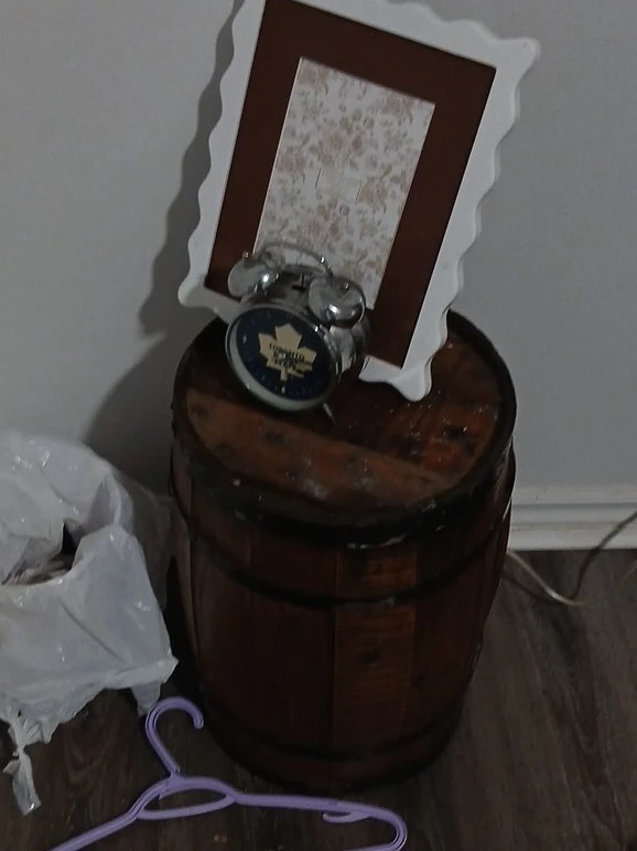 Rustic Wood Barrel Side Table