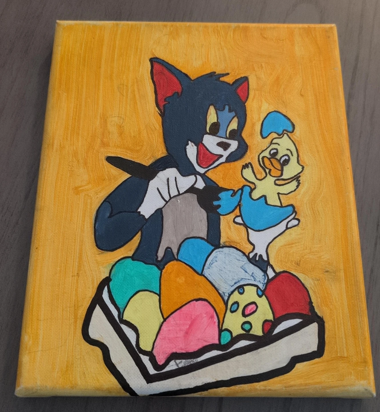 Hand-painted Tom and Jerry Canvas