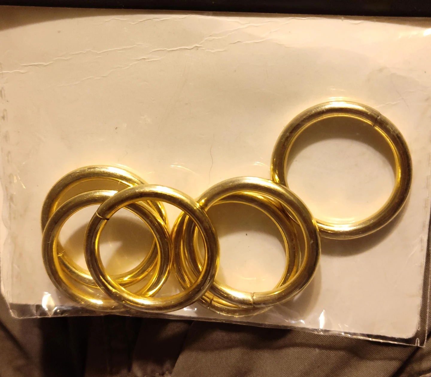 Set of 5 Gold Metal Rings