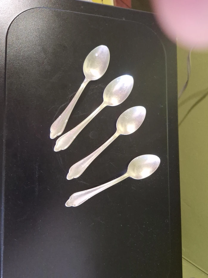 Set of 4 Silver-Tone Teaspoons