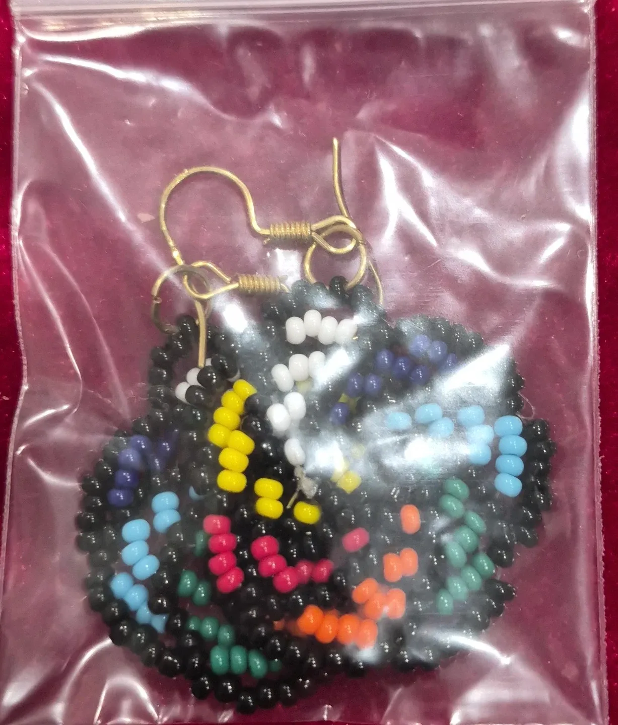 Handmade Multi-Coloured Seed Bead Earrings