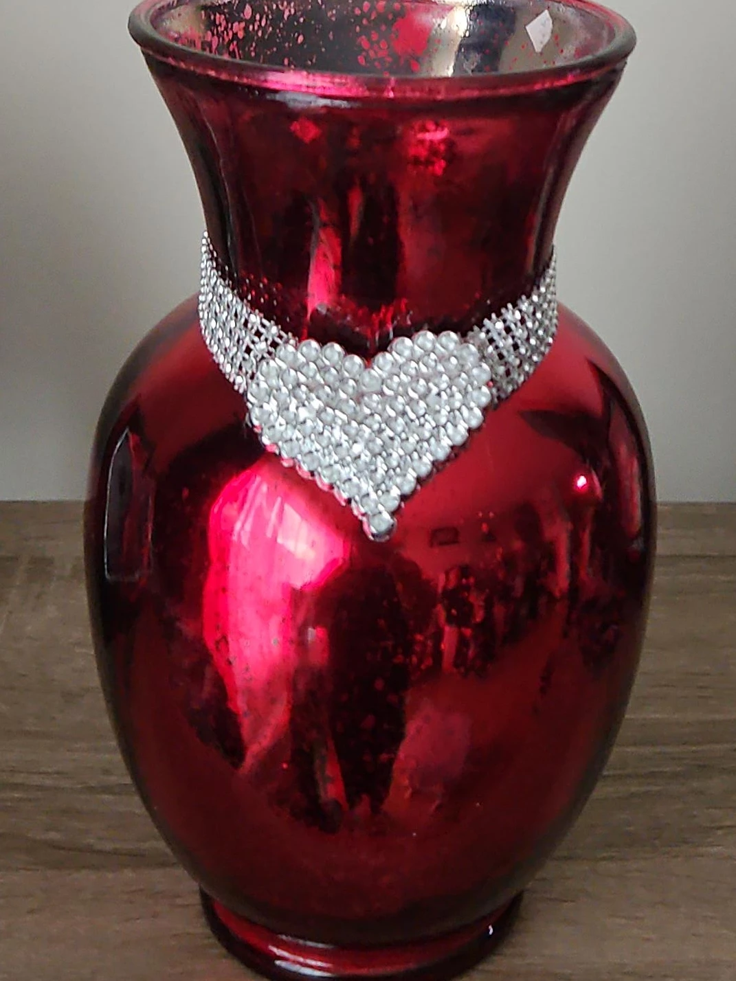Red Mercury Glass Decorative Vase