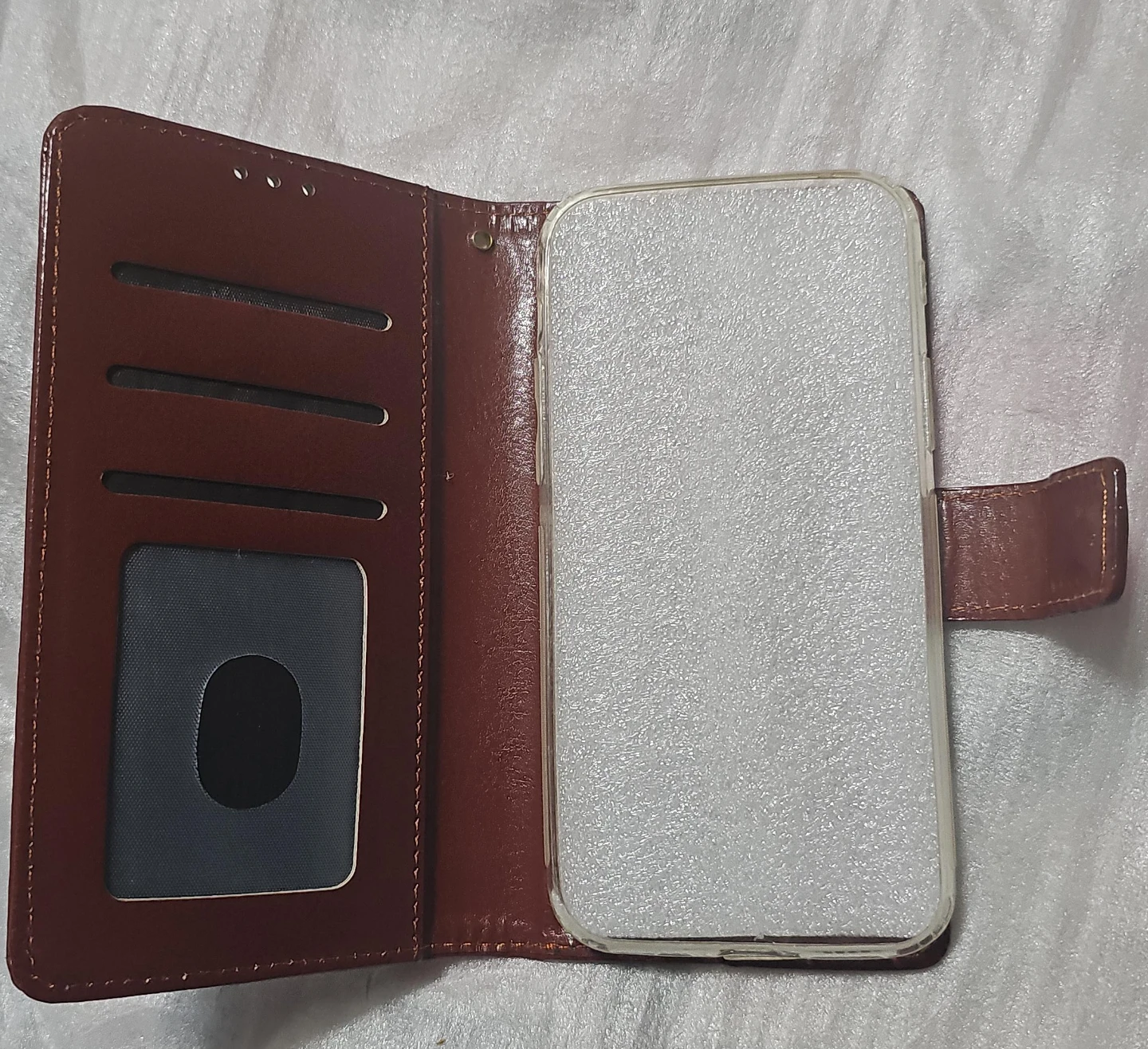 Iphone 11 pro.  Brown Faux Leather Wallet Phone Case