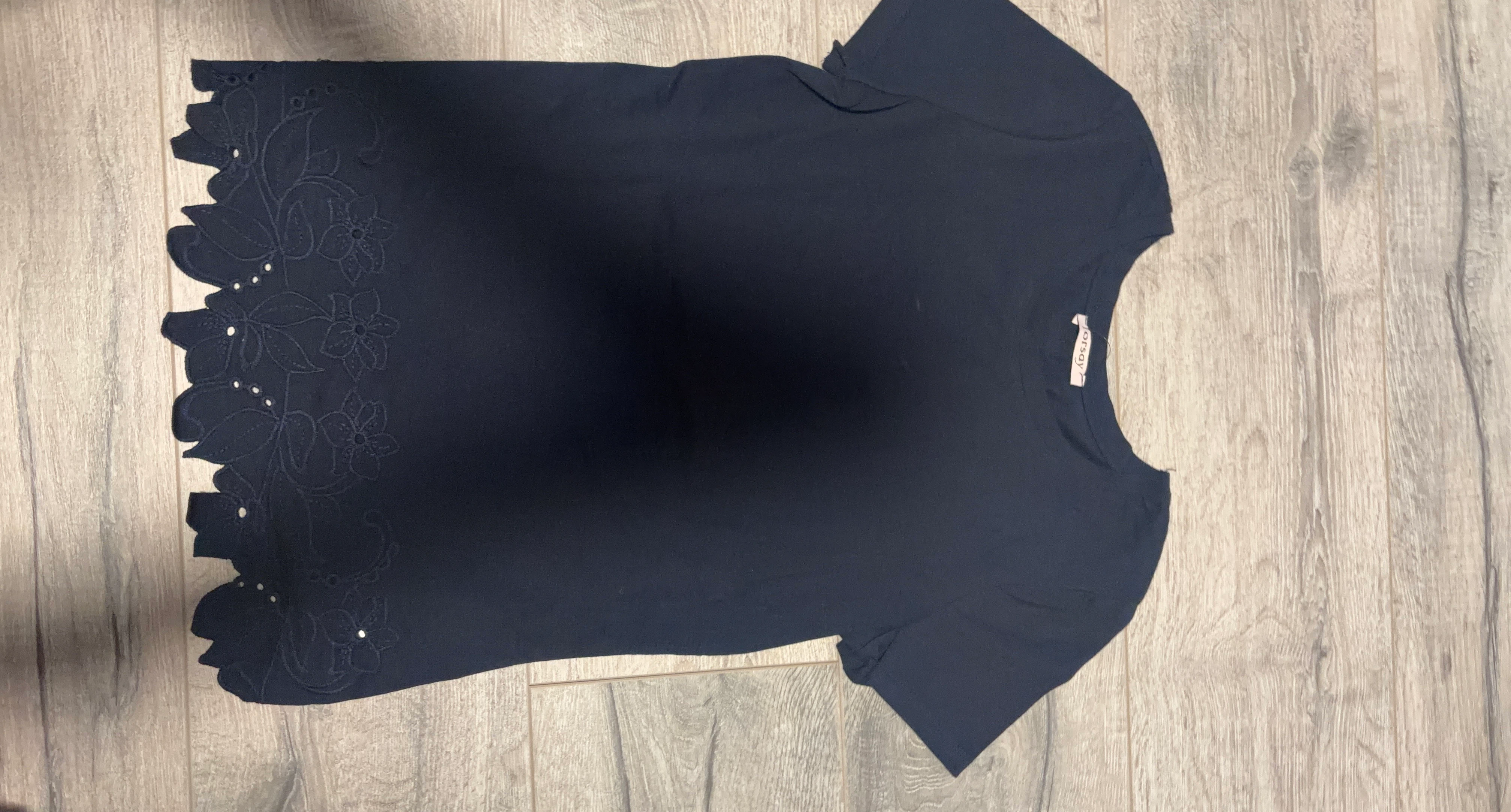Navy blue Orsay t-shirt with eyelet detail