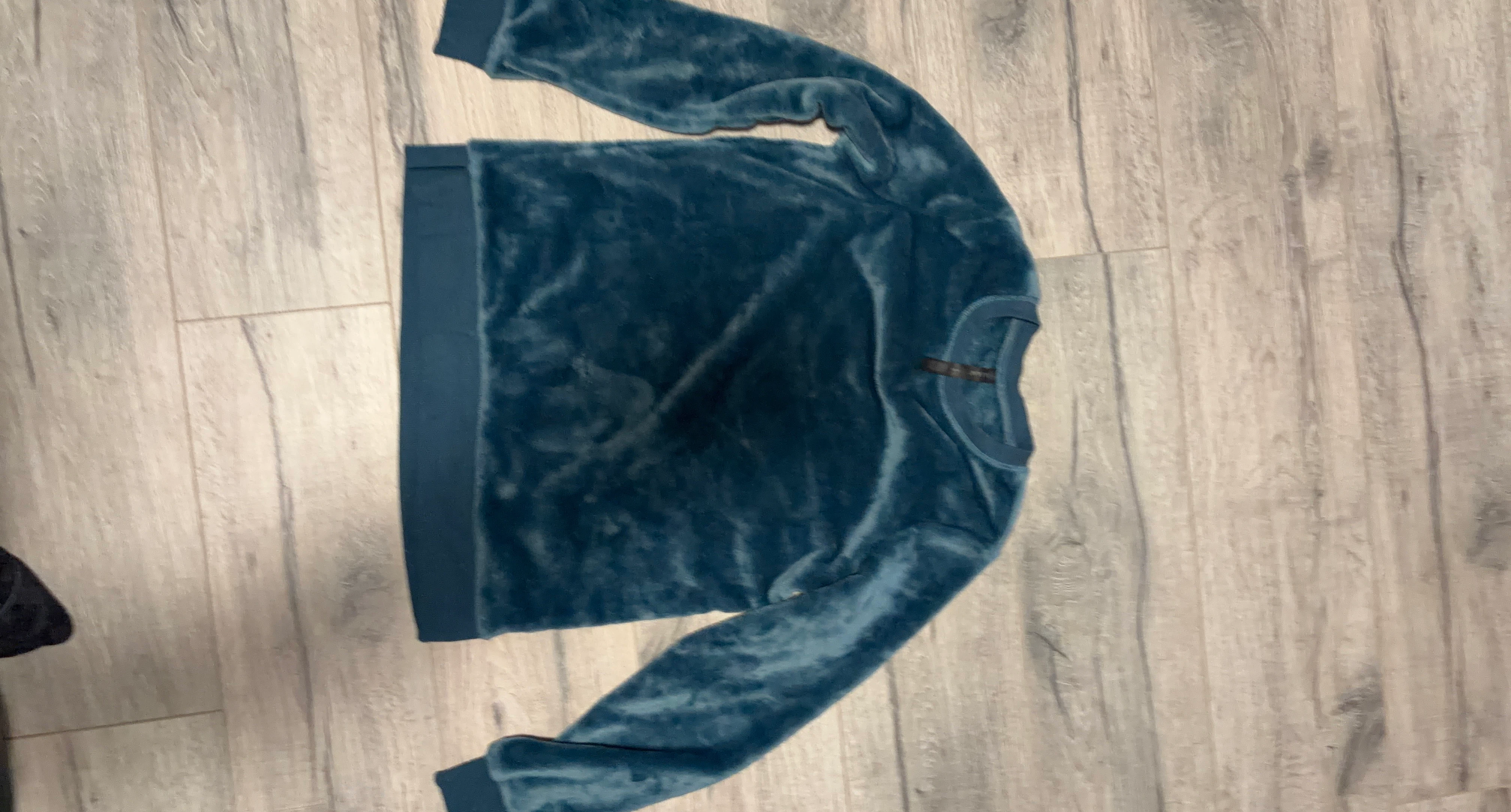 Teal Velour Pullover Sweater