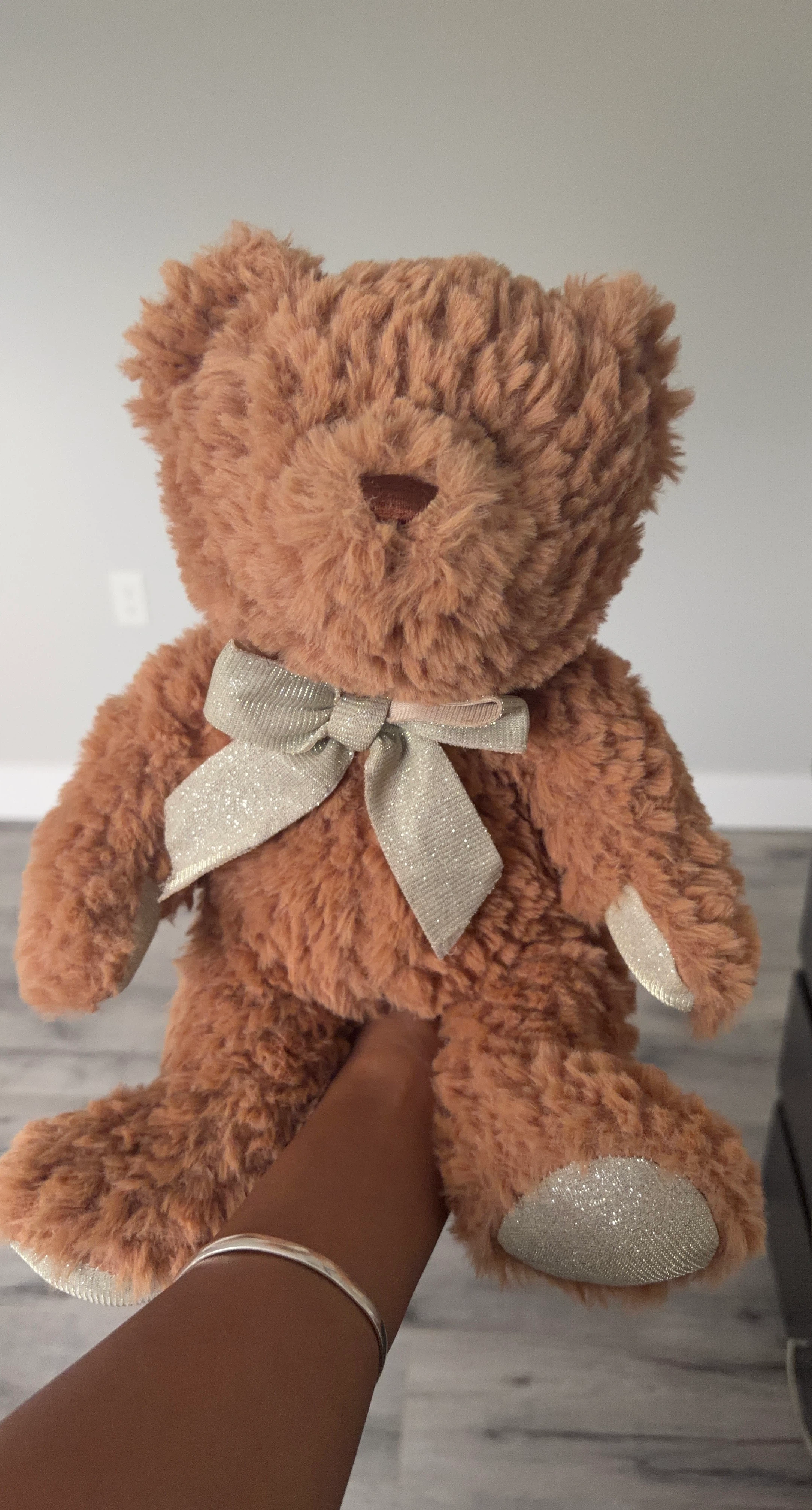 Brown Teddy Bear with Sparkly Bow