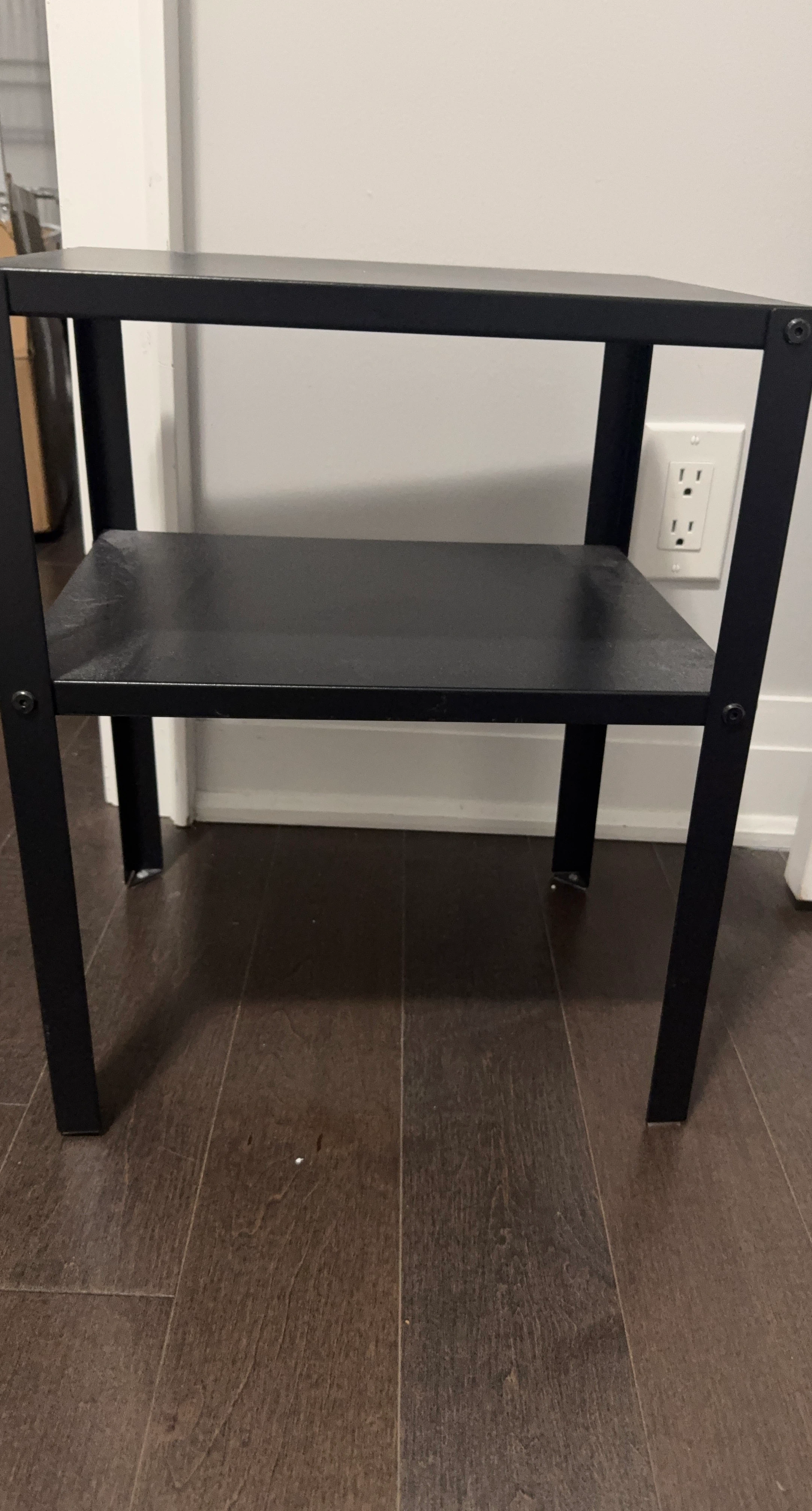 Black Metal 2-Tier Shelf Unit