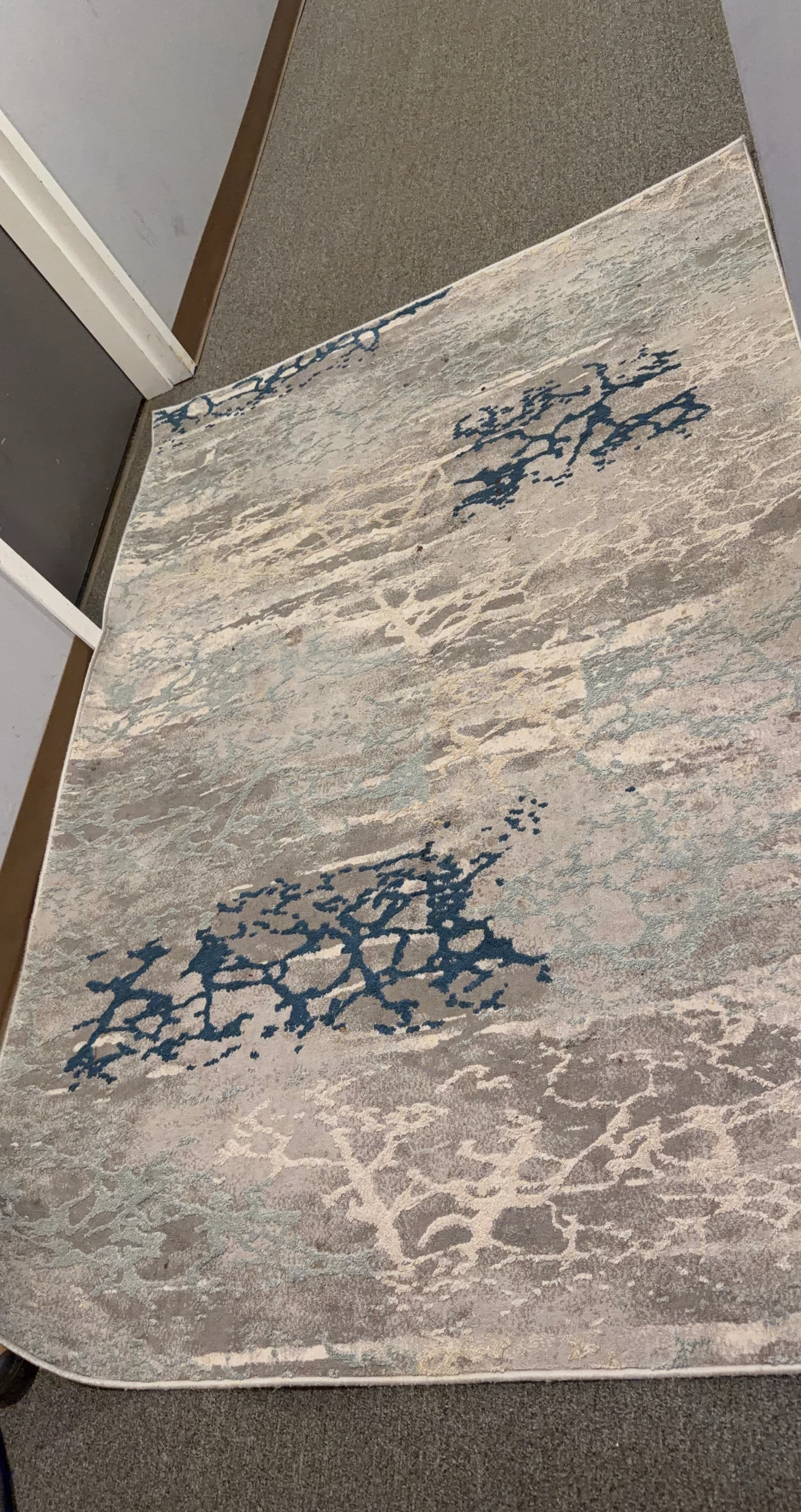 Abstract Area Rug - Grey, Blue, Cream