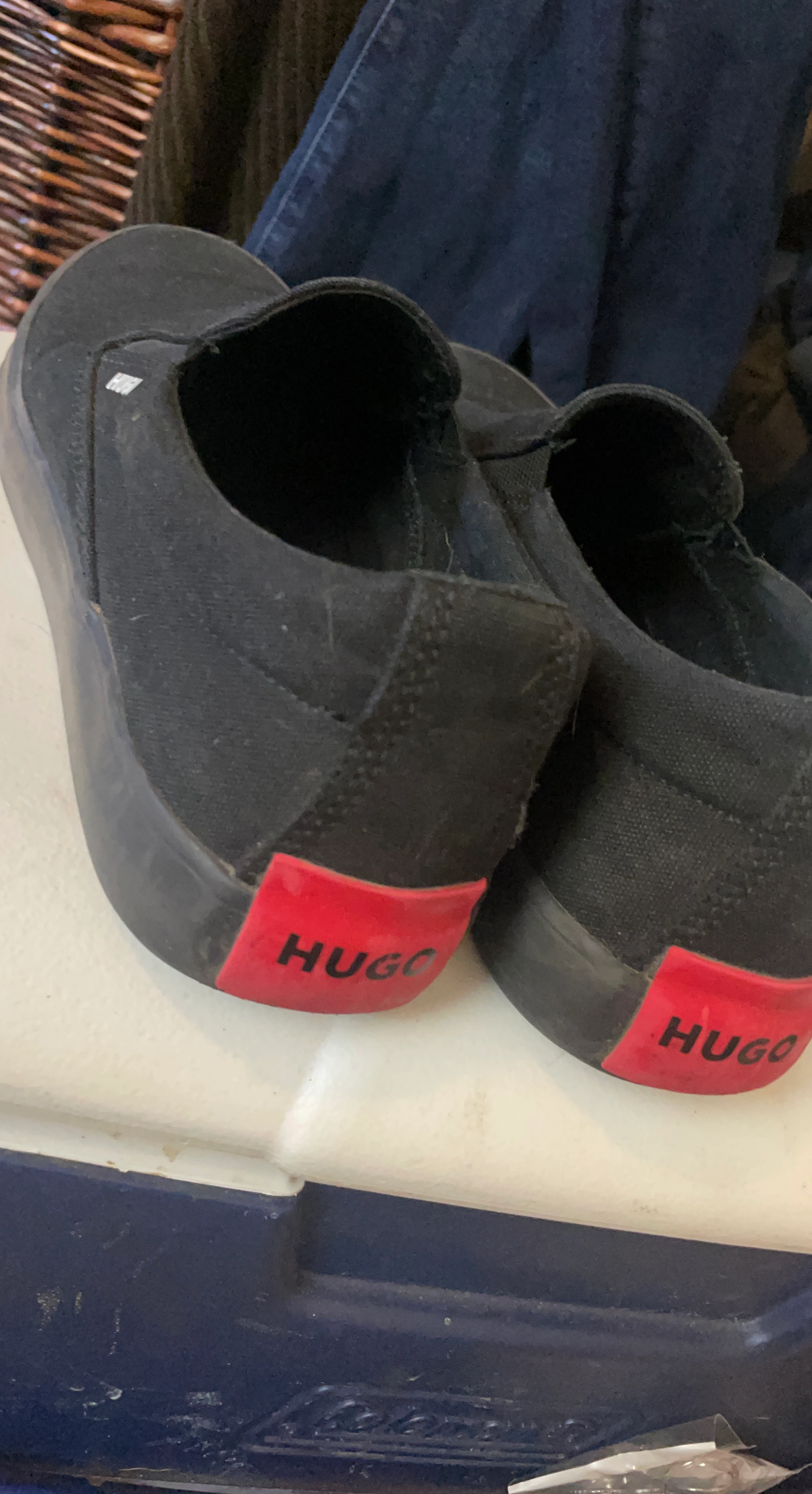Hugo Men's Black Slip-On Shoes