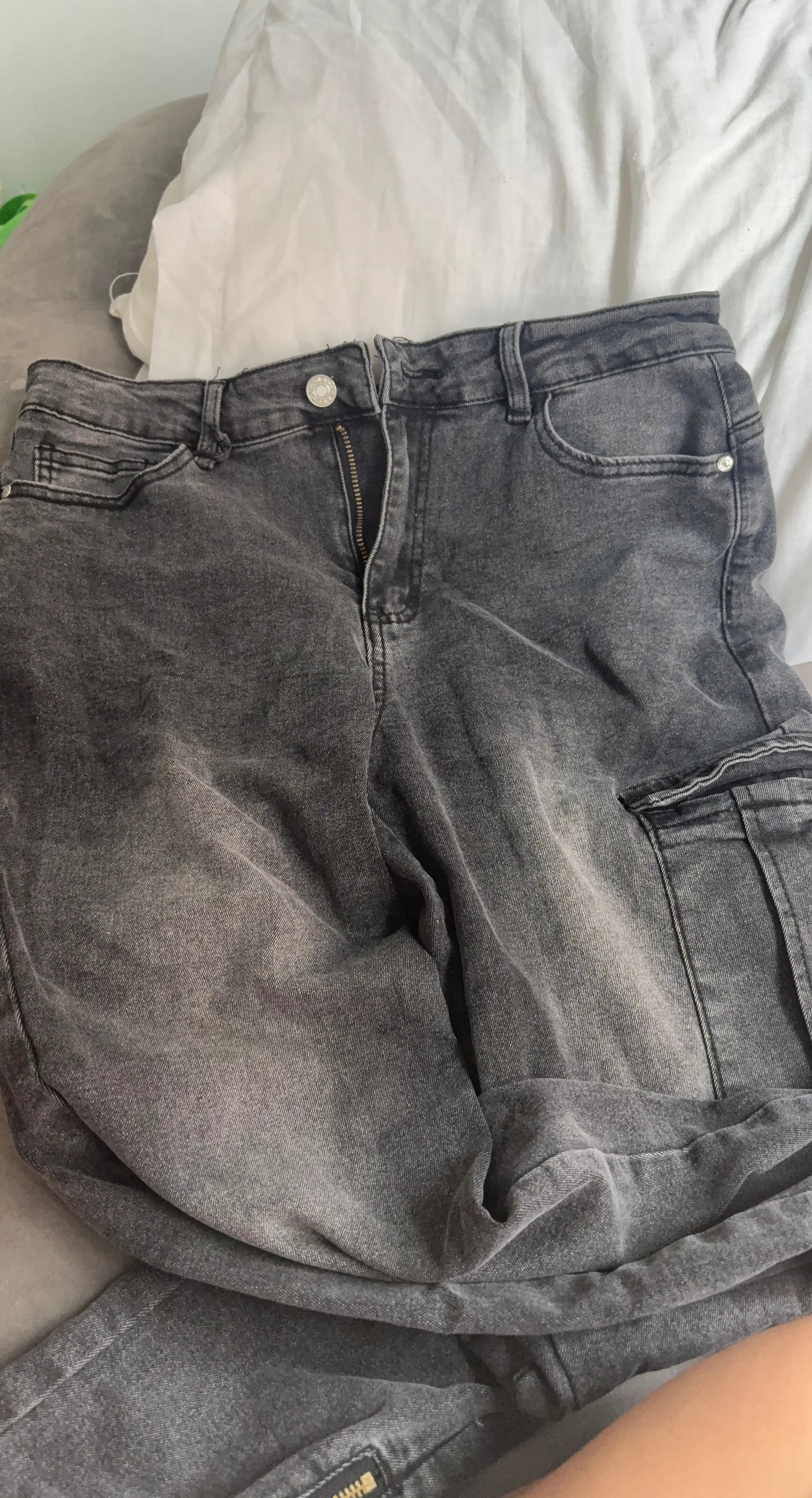 Gray Cargo Jeans