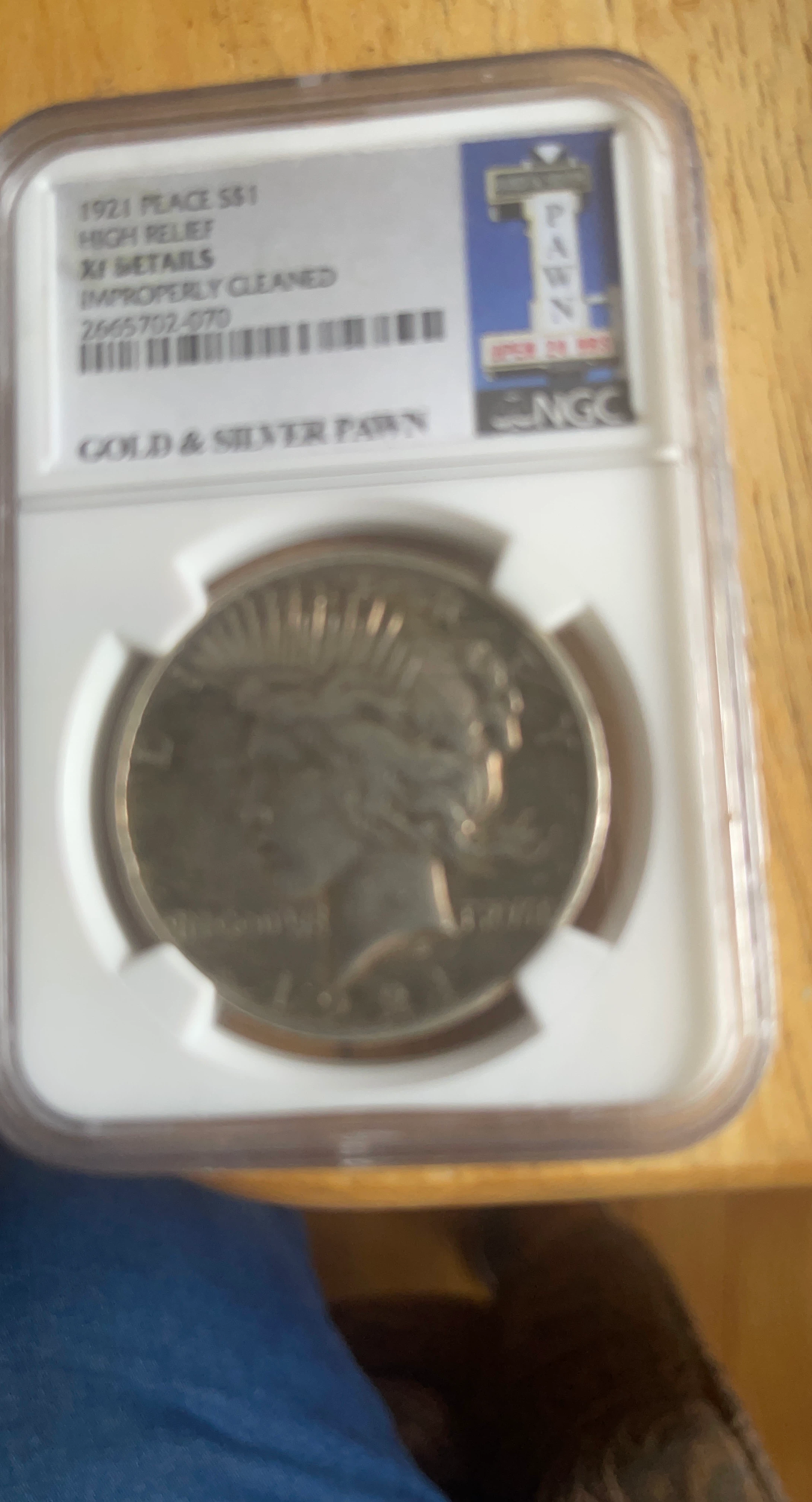 1921 Peace Silver Dollar NGC Slabbed