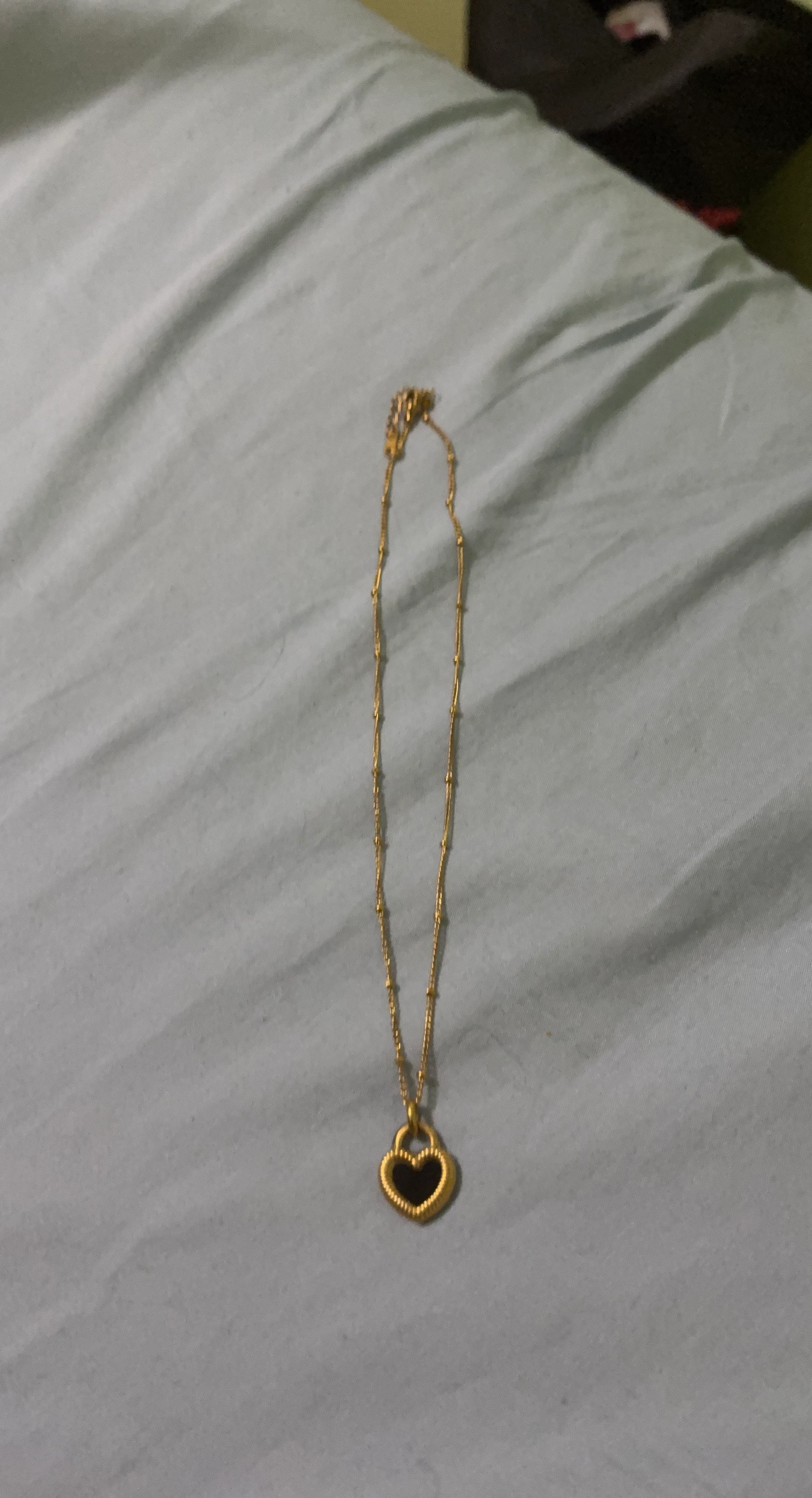 Gold Tone Heart Pendant Necklace