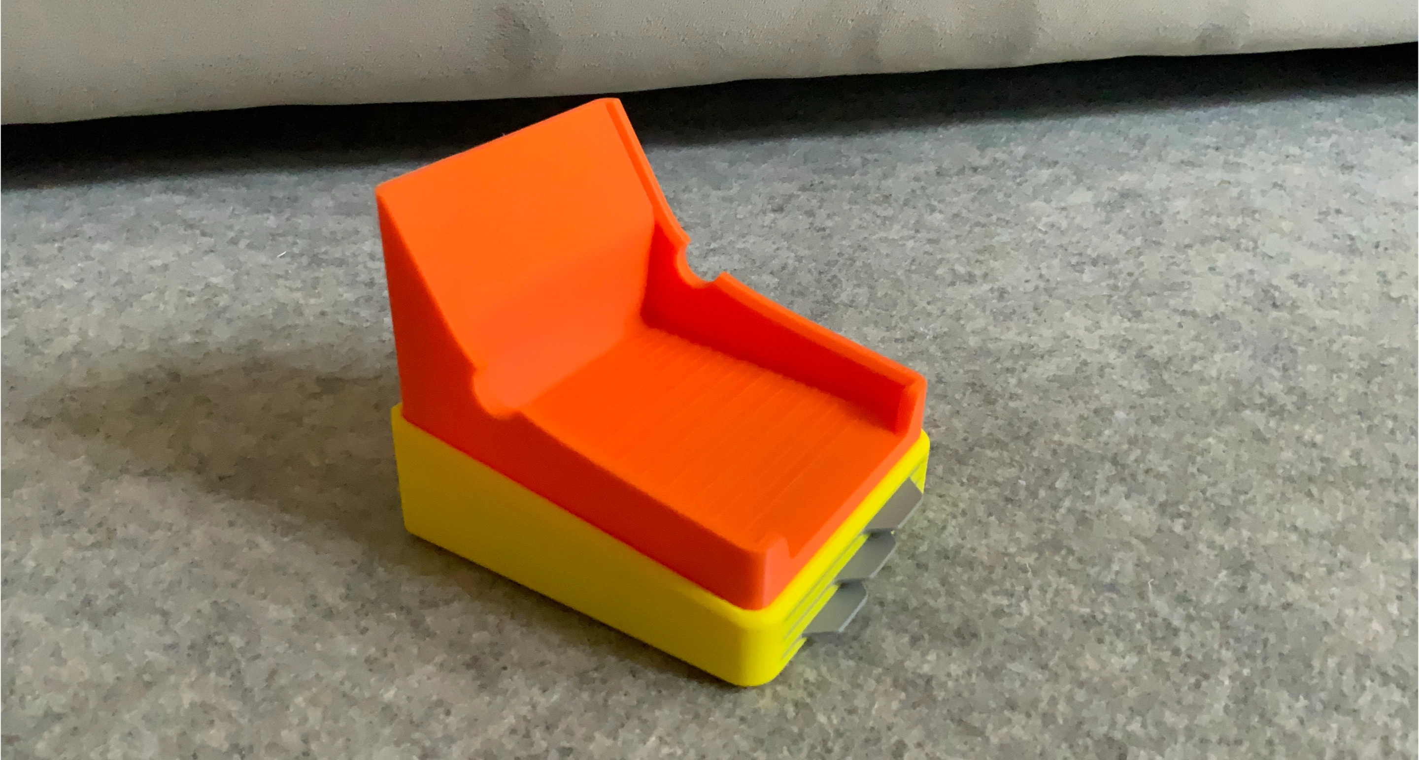3D Printed Orange and Yellow Card Holder