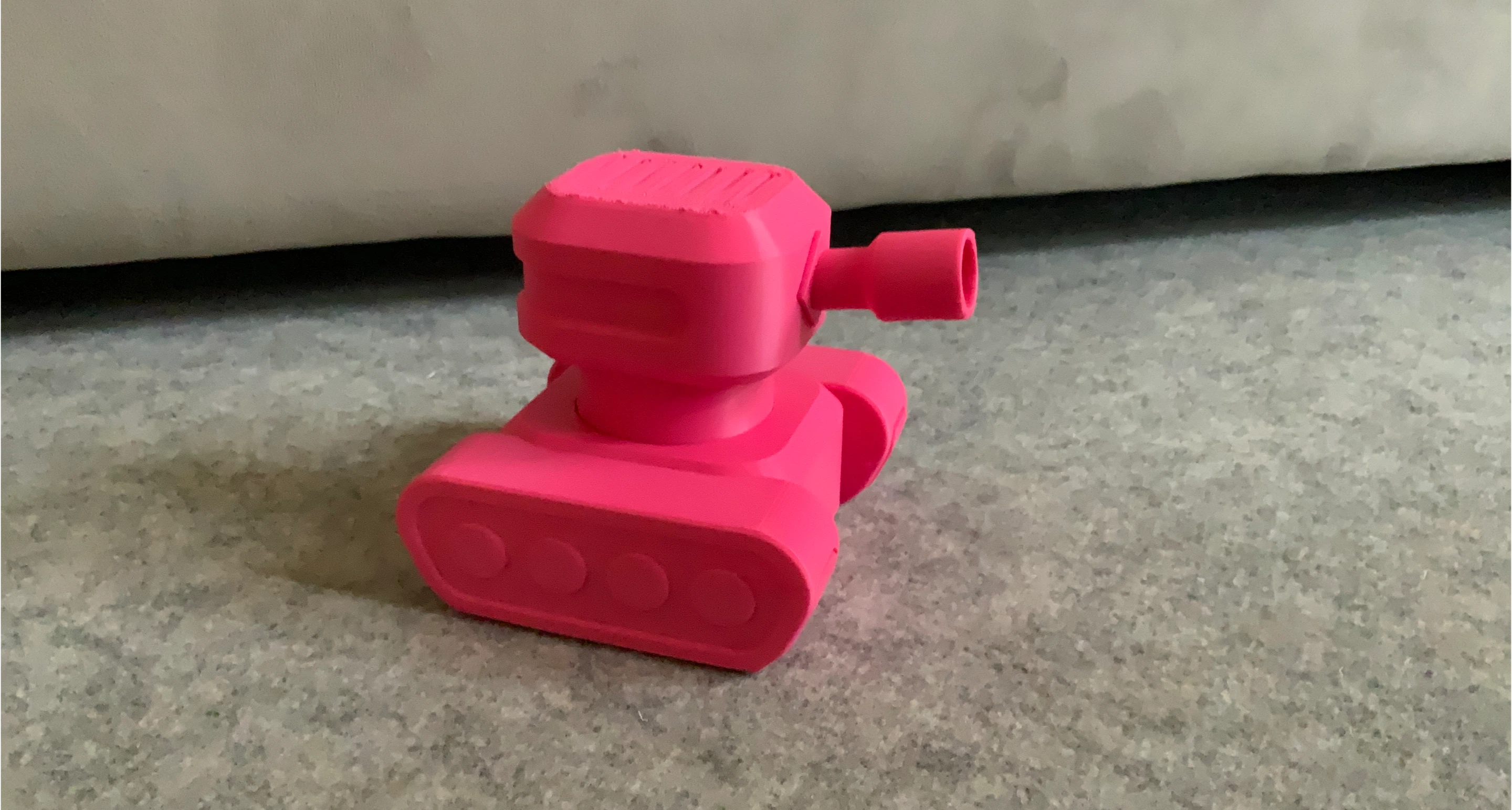 Pink toy tank