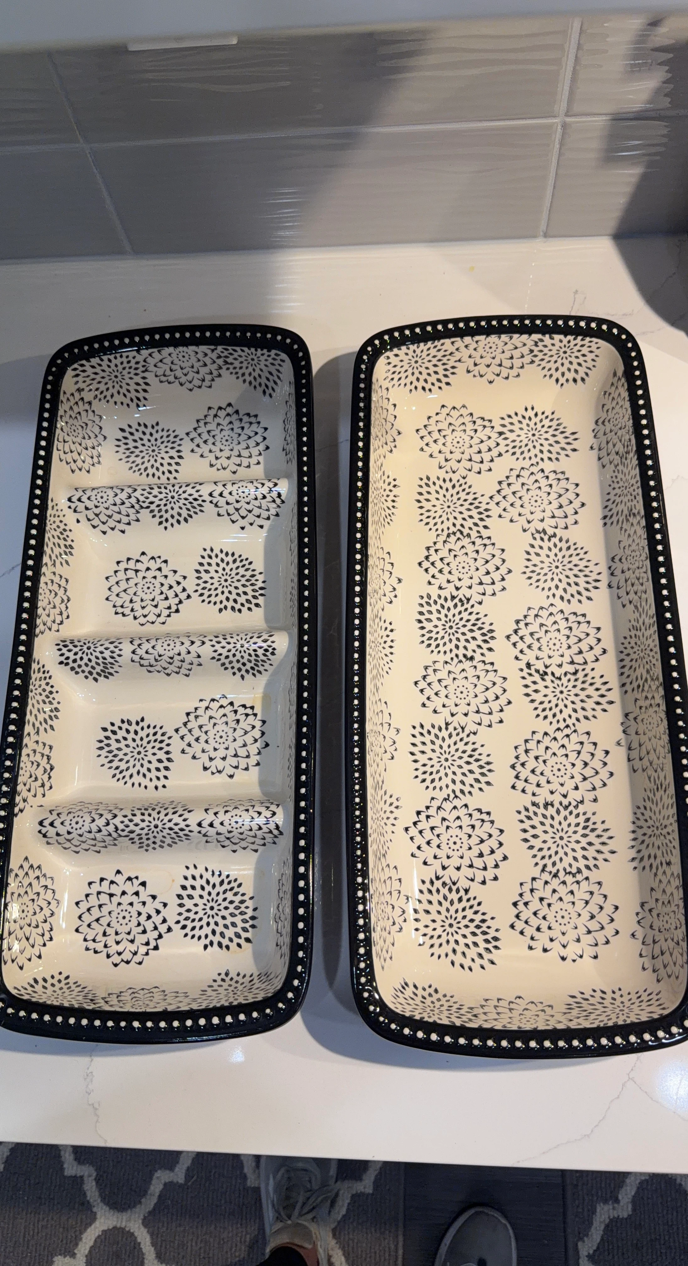 Temp-tations floral serving tray and sectional dish set