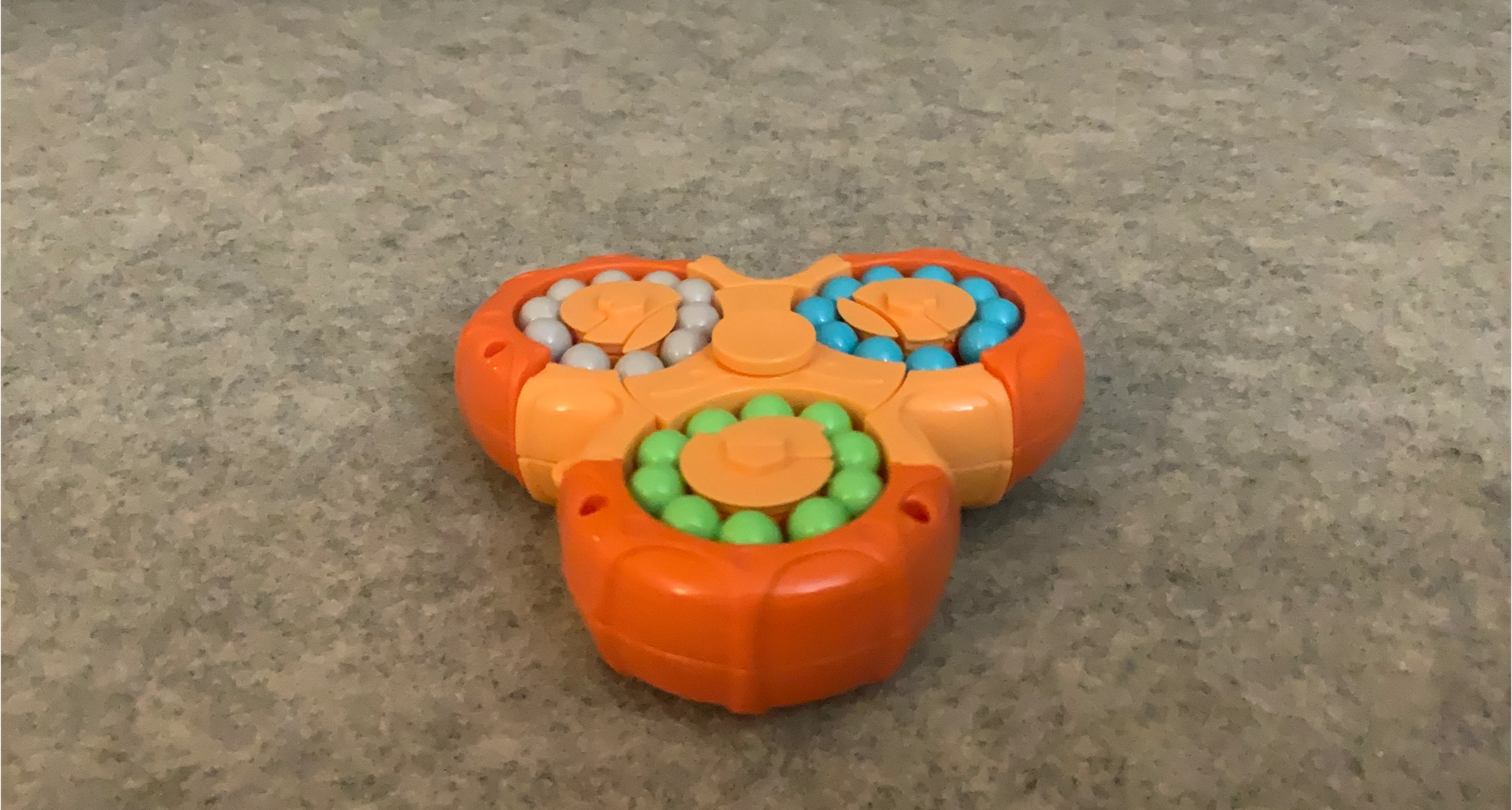 Orange Fidget Spinner Toy with Beads