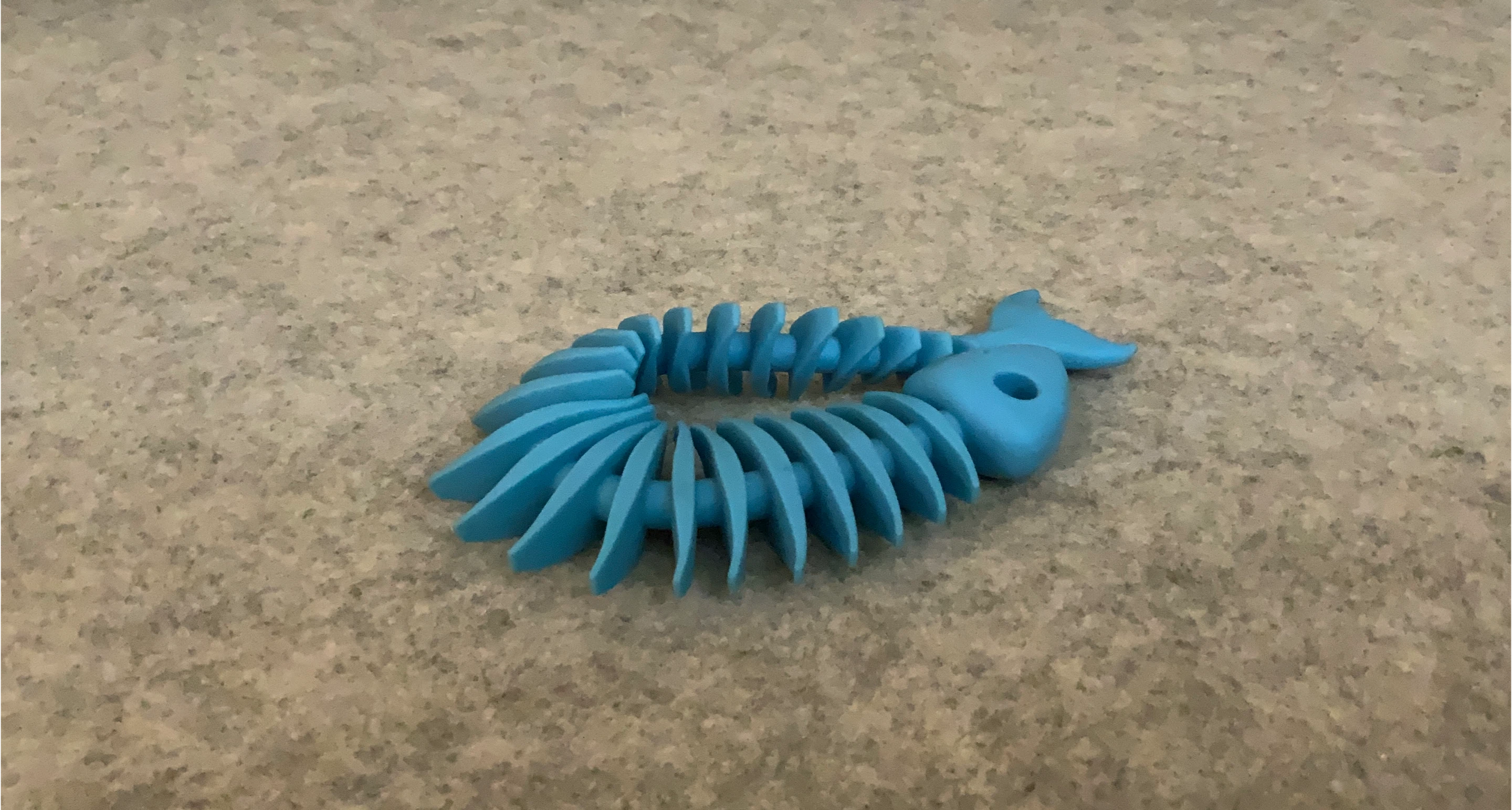 Blue stretchy fish skeleton toy