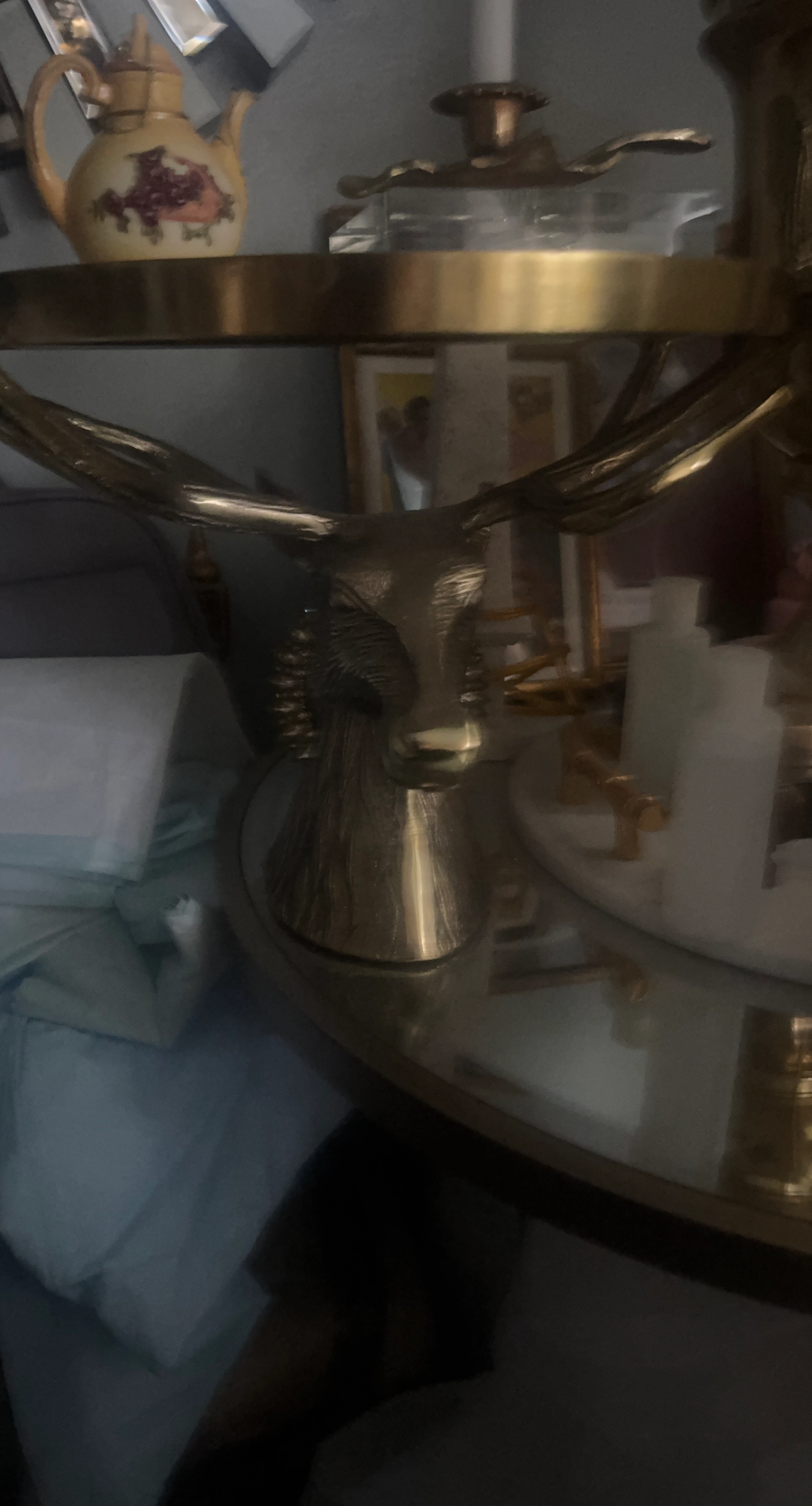 Brass Deer Head Figurine
