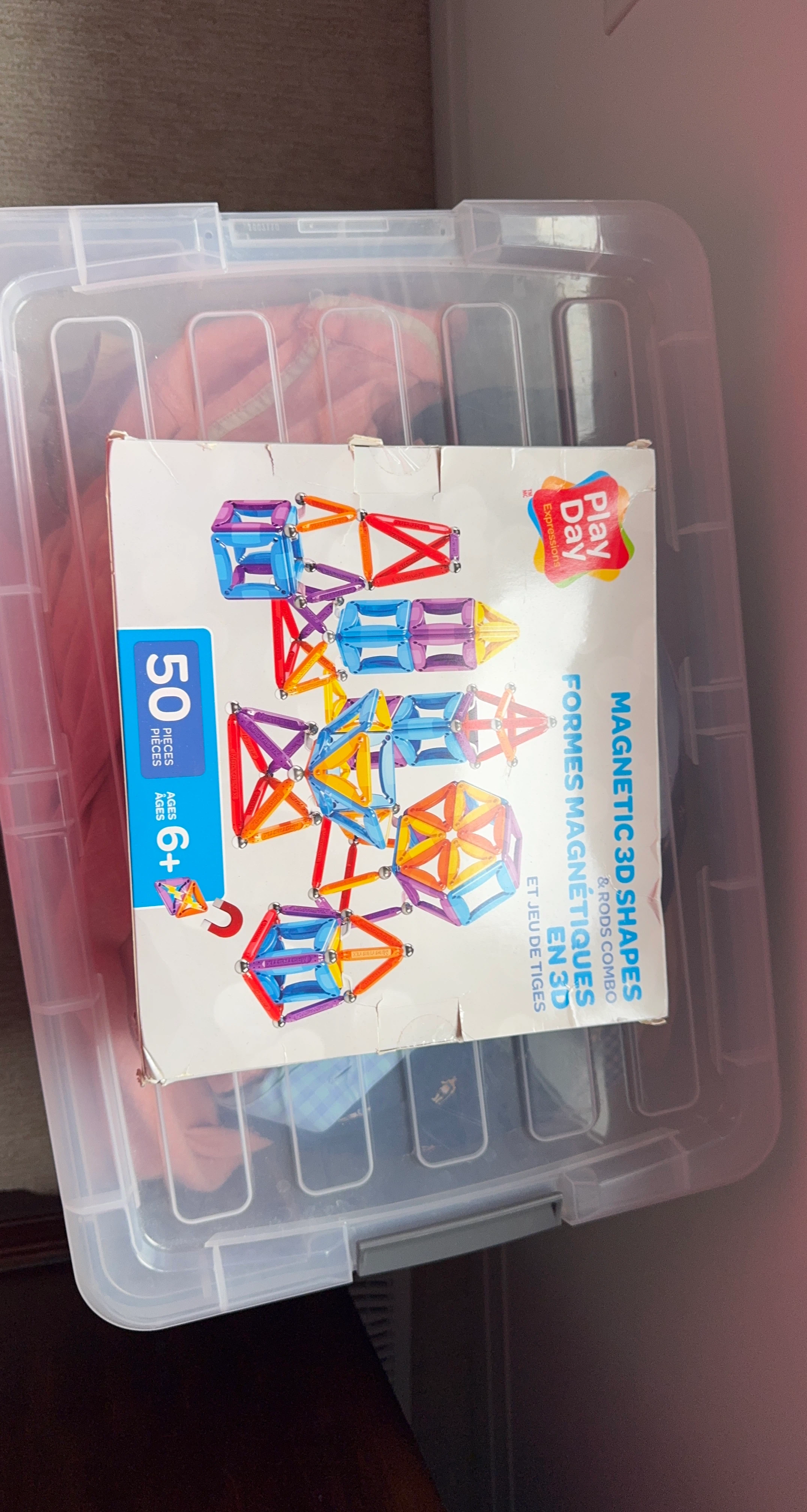 Play Day Expressions Magnetic 3D Shapes & Rods Combo (50 Pieces)
