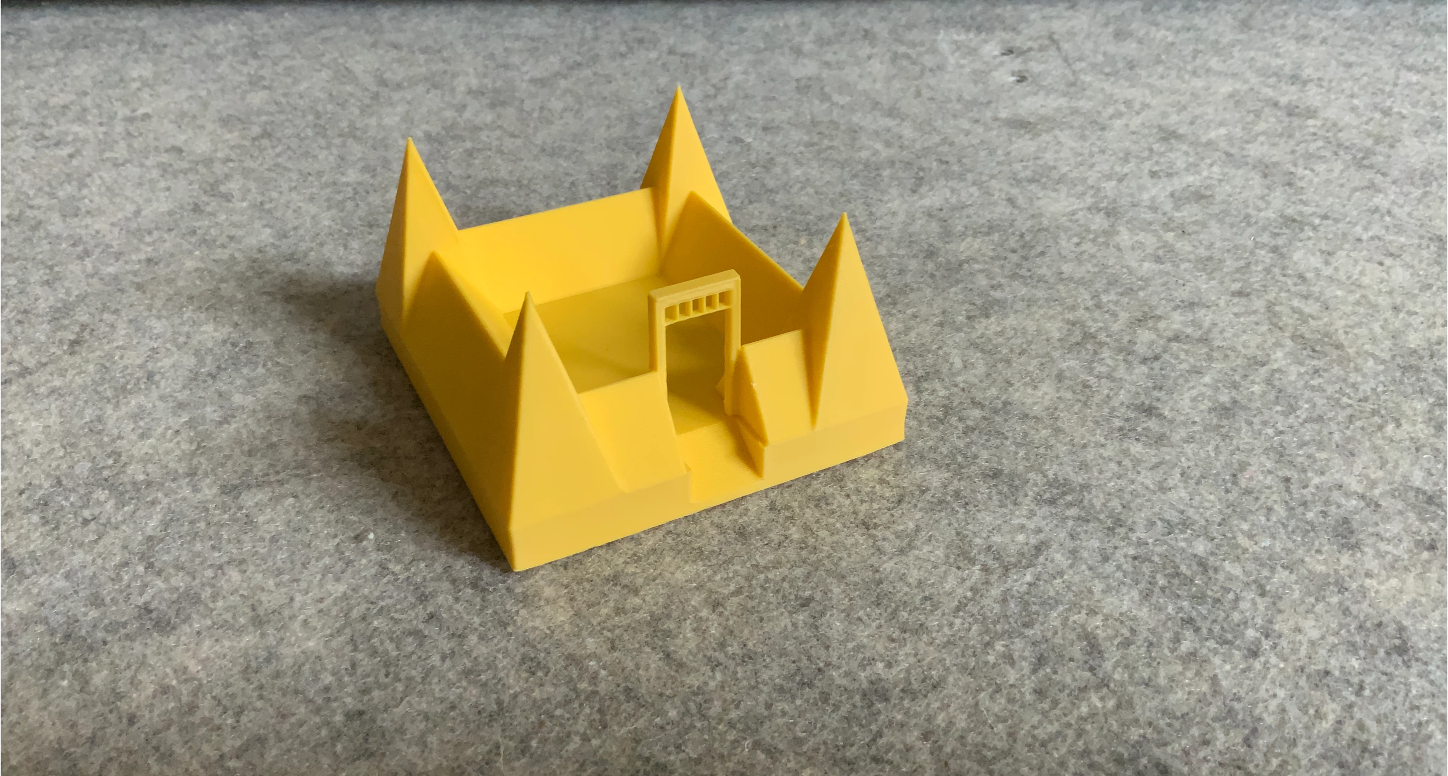 Yellow 3D Printed Castle Accessory