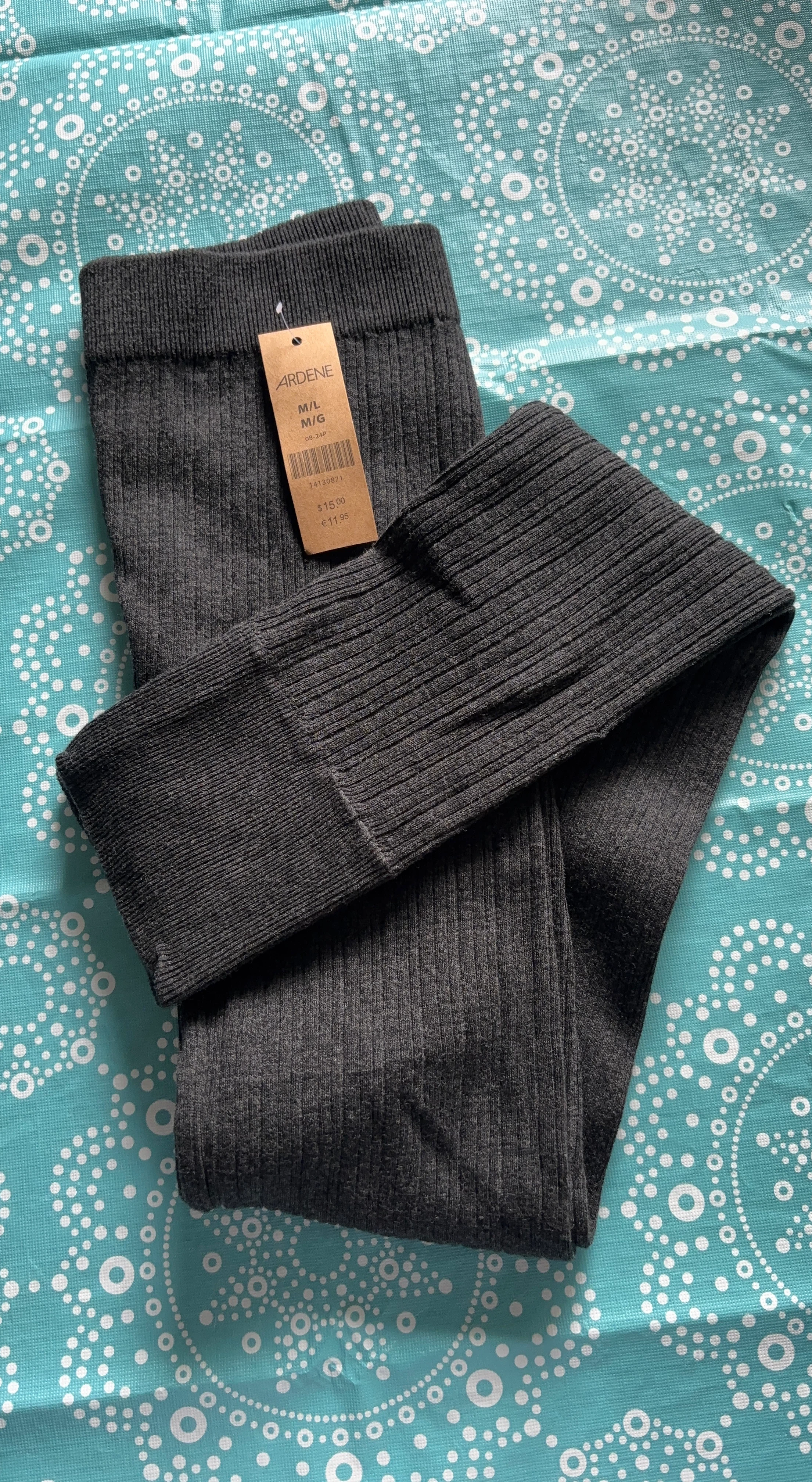 Ardene Ribbed Leggings Grey M/L