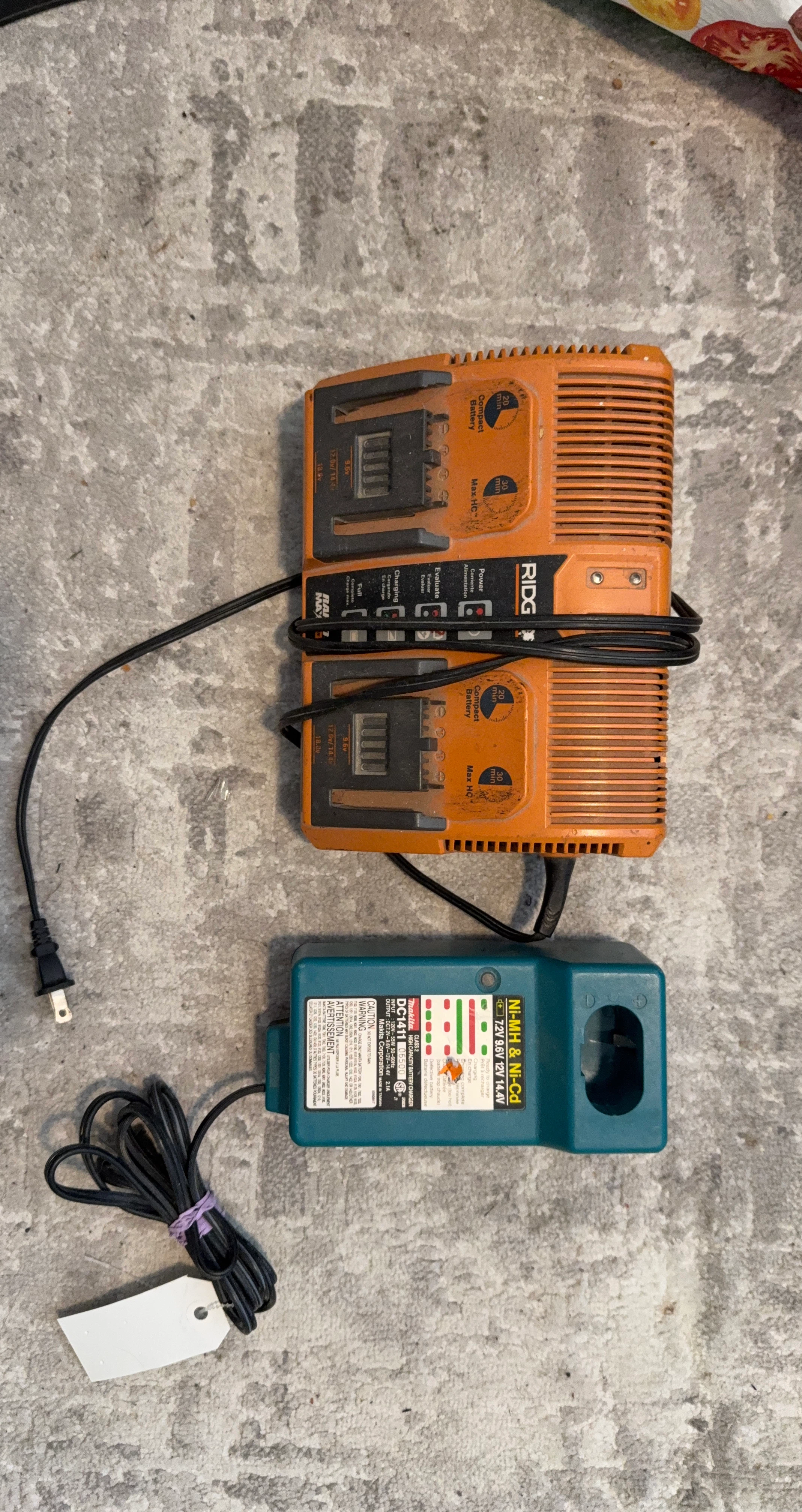 Ridgid and Makita Battery Chargers
