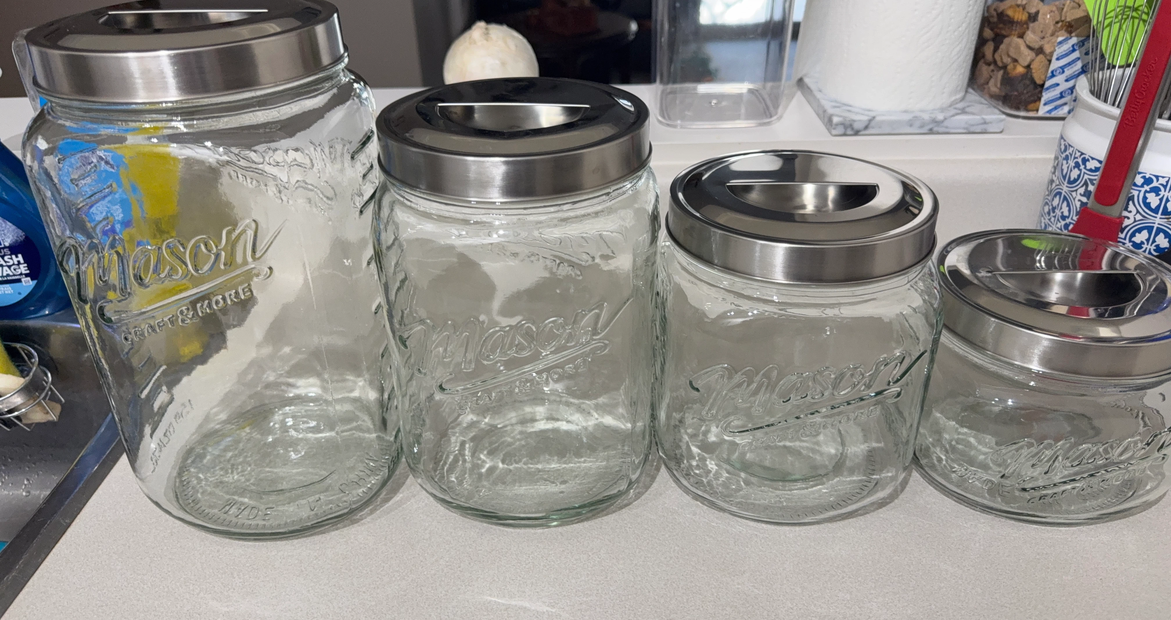 Set of 4 Mason Craft & More Glass Canisters