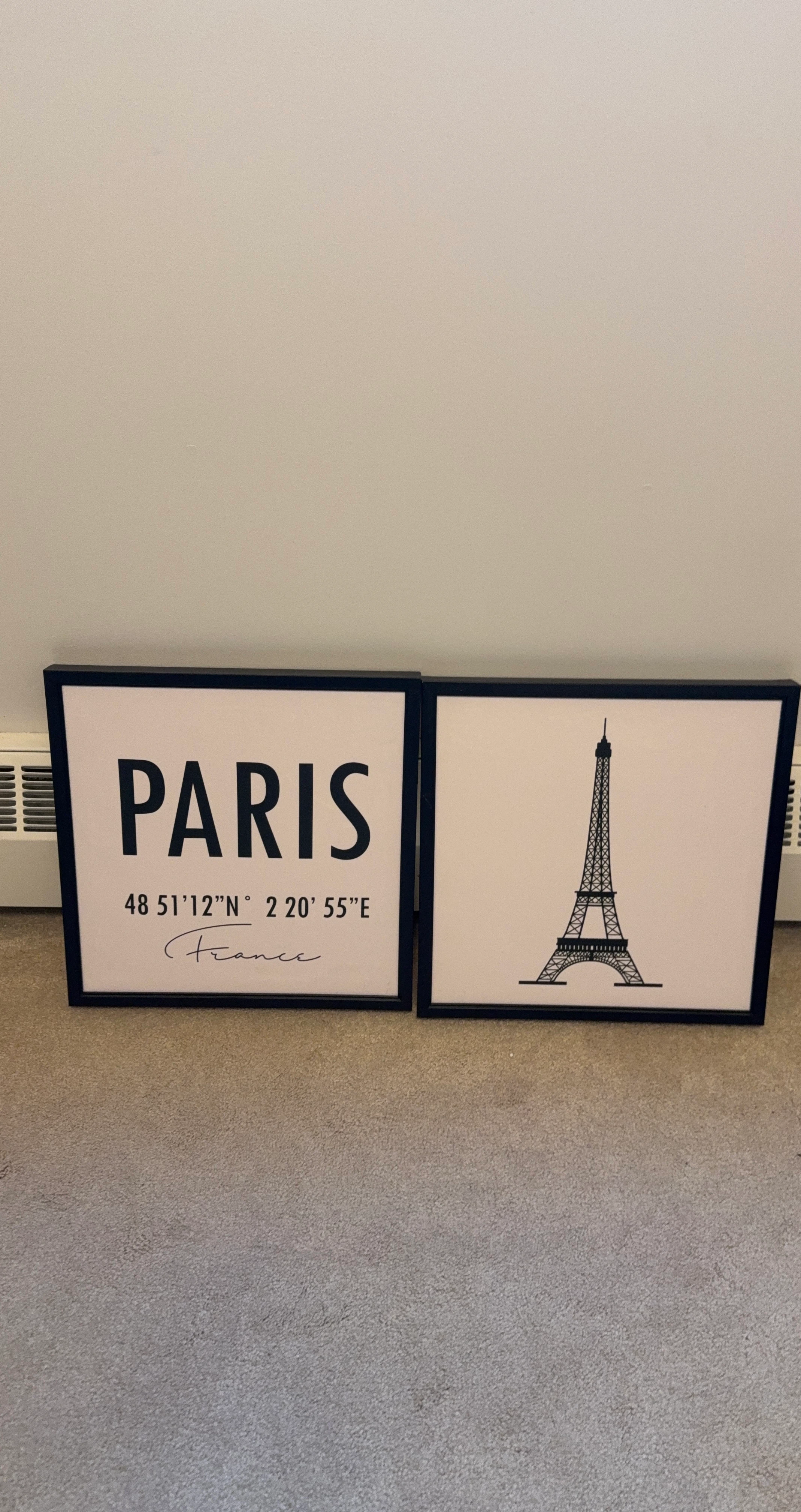 Set of 2 Paris Themed Wall Art Prints