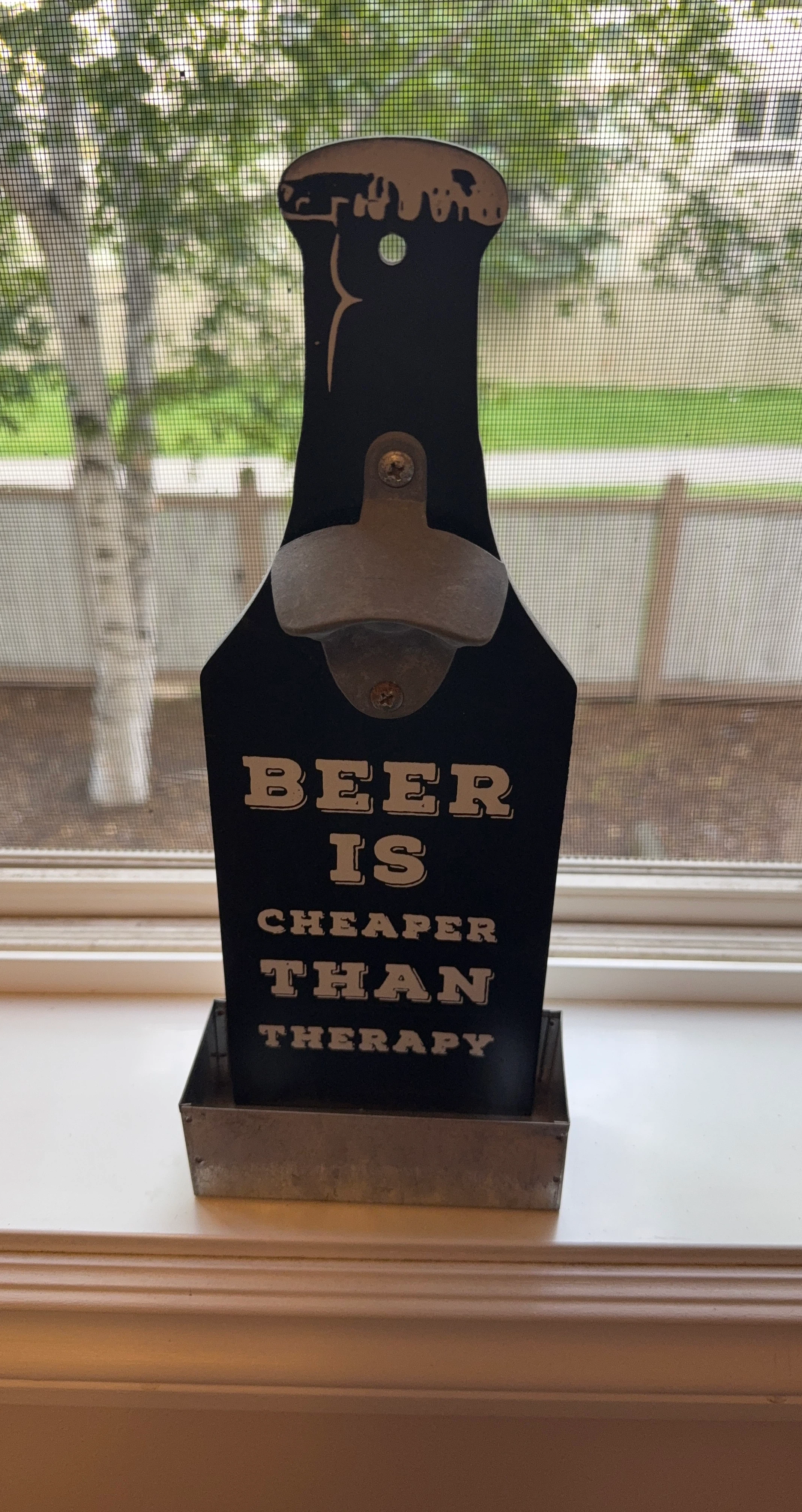 Wall-Mounted Beer Bottle Opener with Catcher
