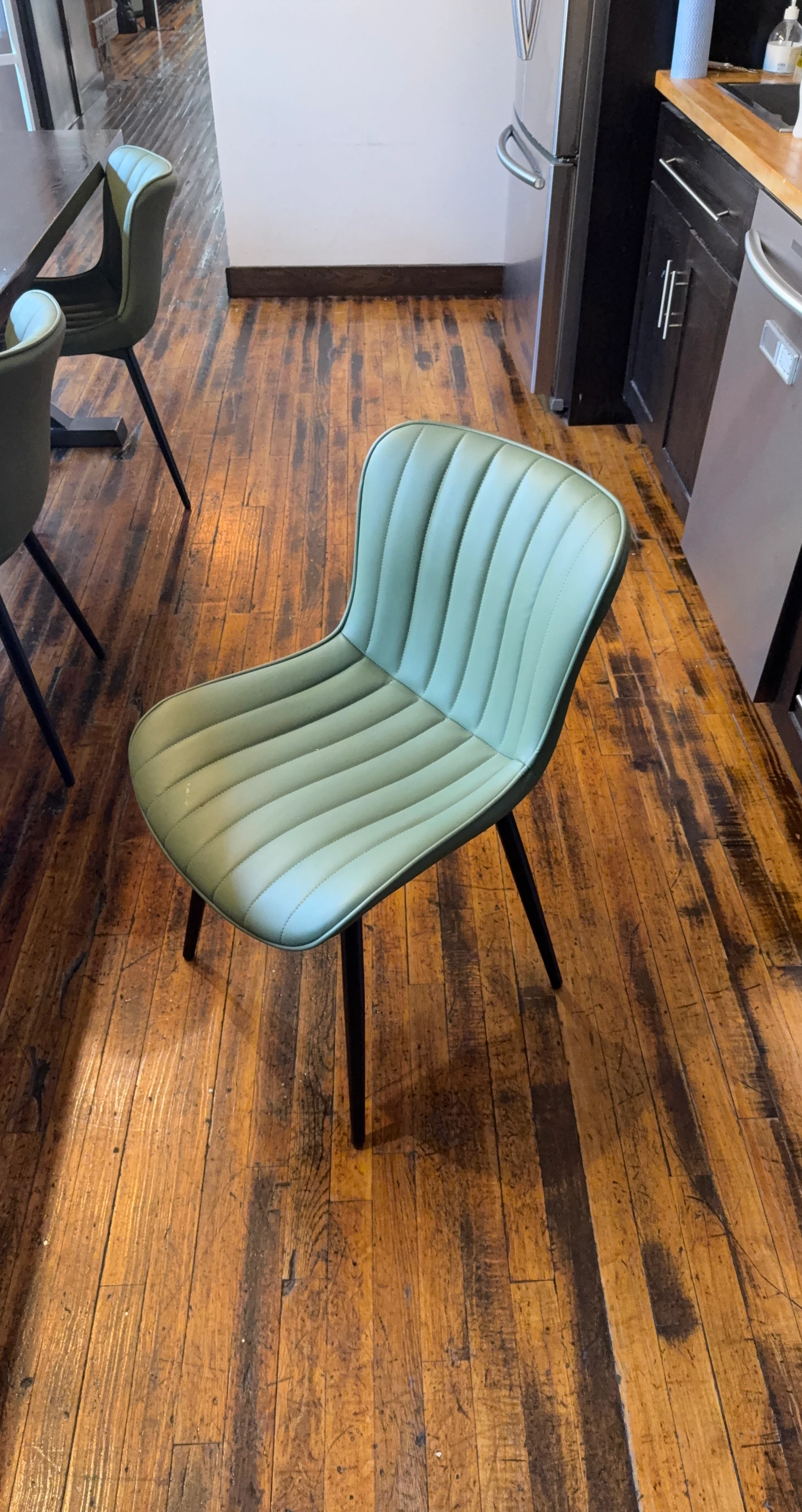 Pale Green Tufted Dining Chair