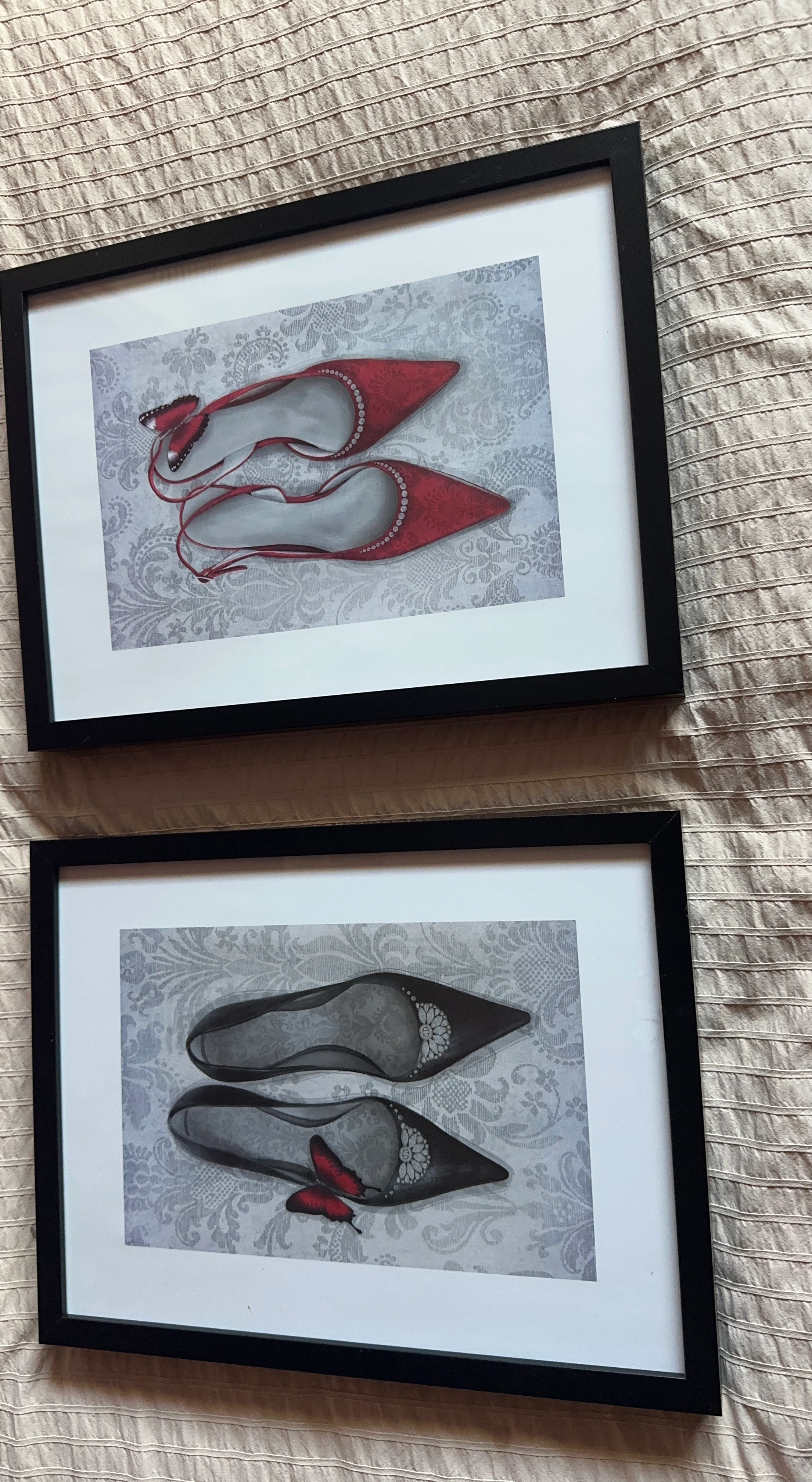 Set of Two Framed High Heel Art Prints
