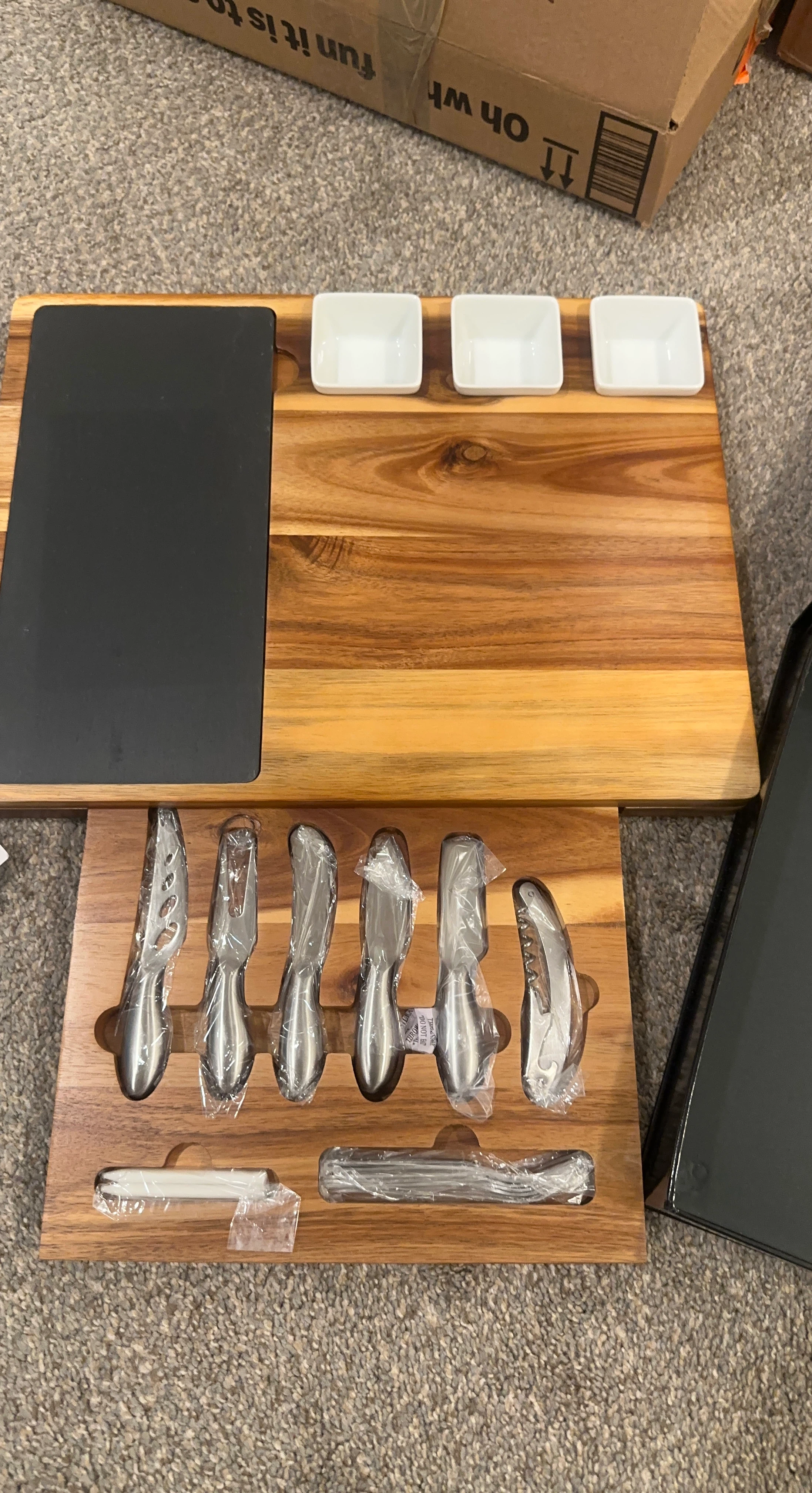Wood Cheese Board and Knife Set