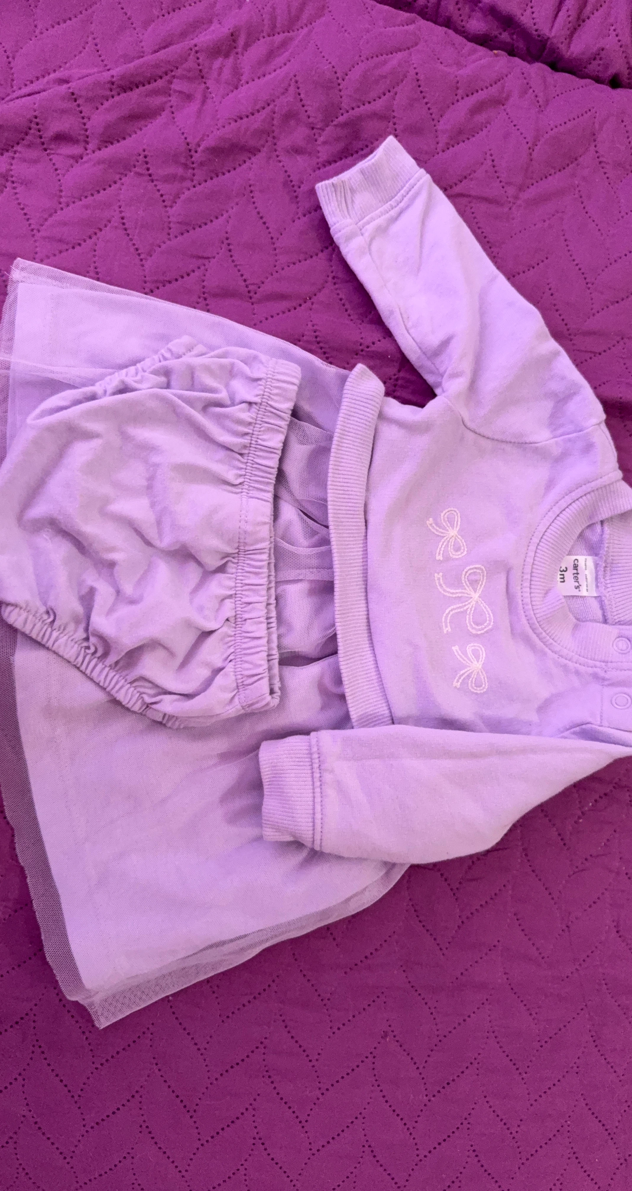 Carter's Baby Dress & Bloomer Set - Lavender - 3m