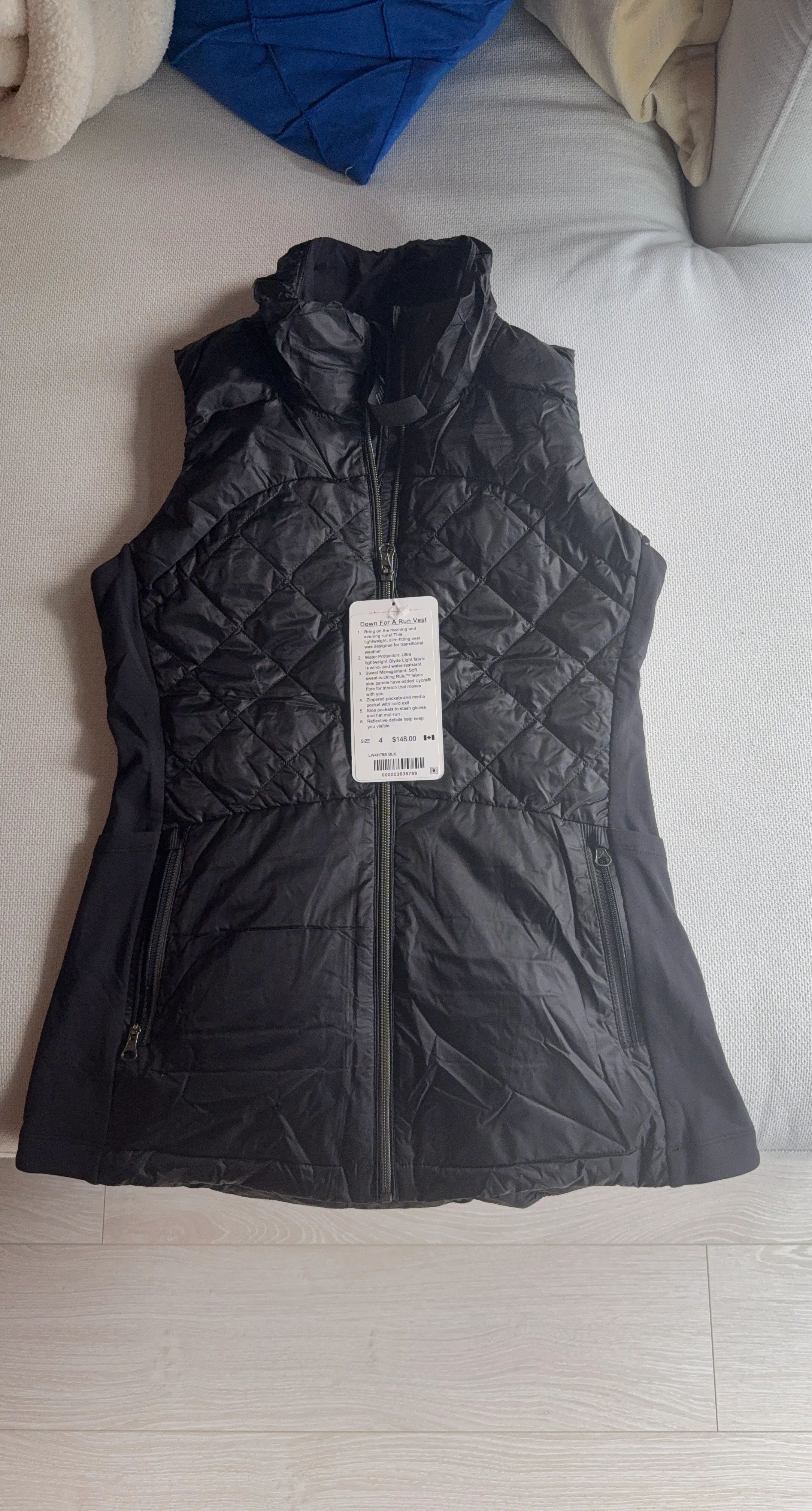 Lululemon Down For A Run Vest - Black - Size 4