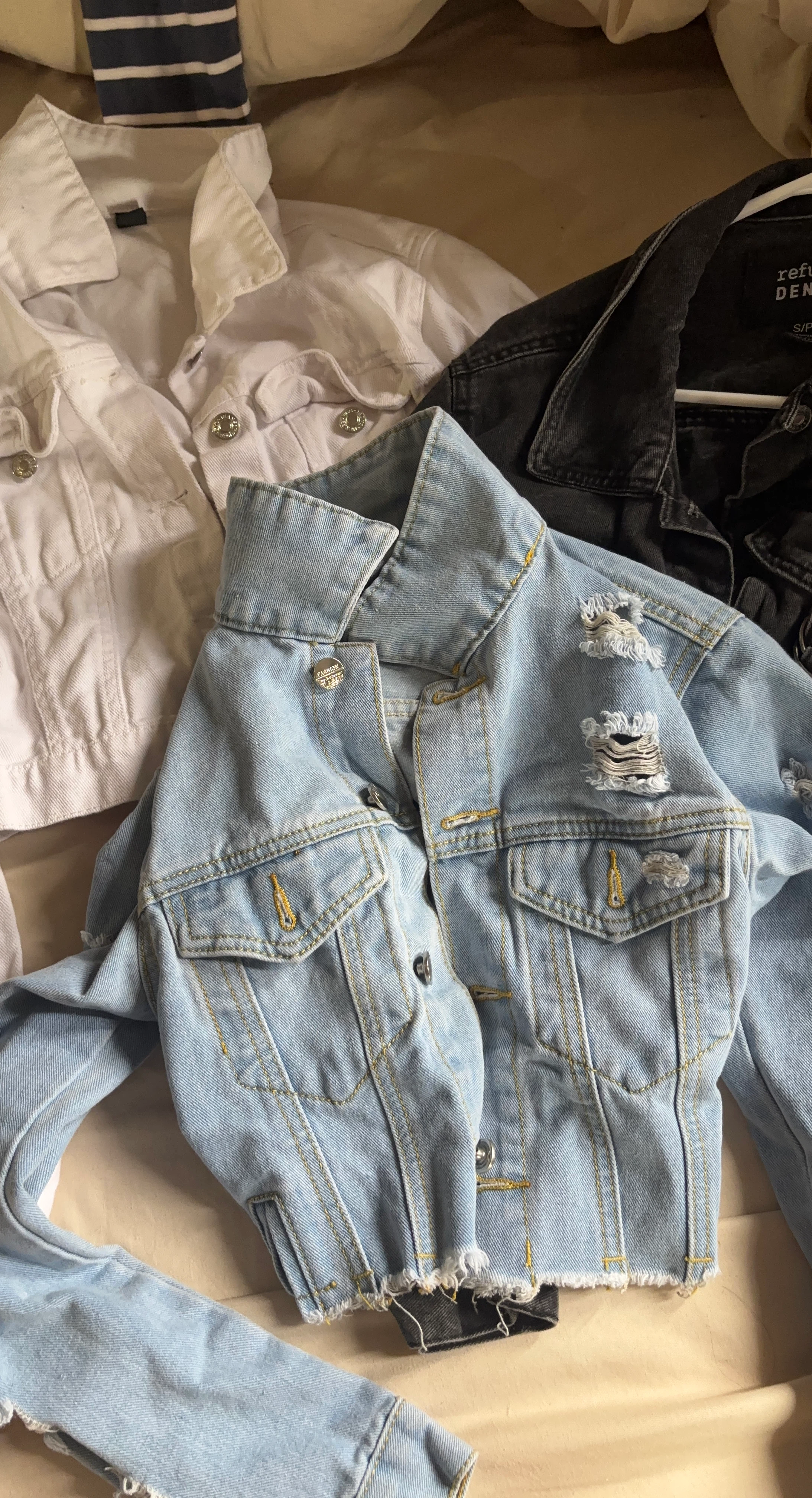 Light Wash Distressed Denim Jacket