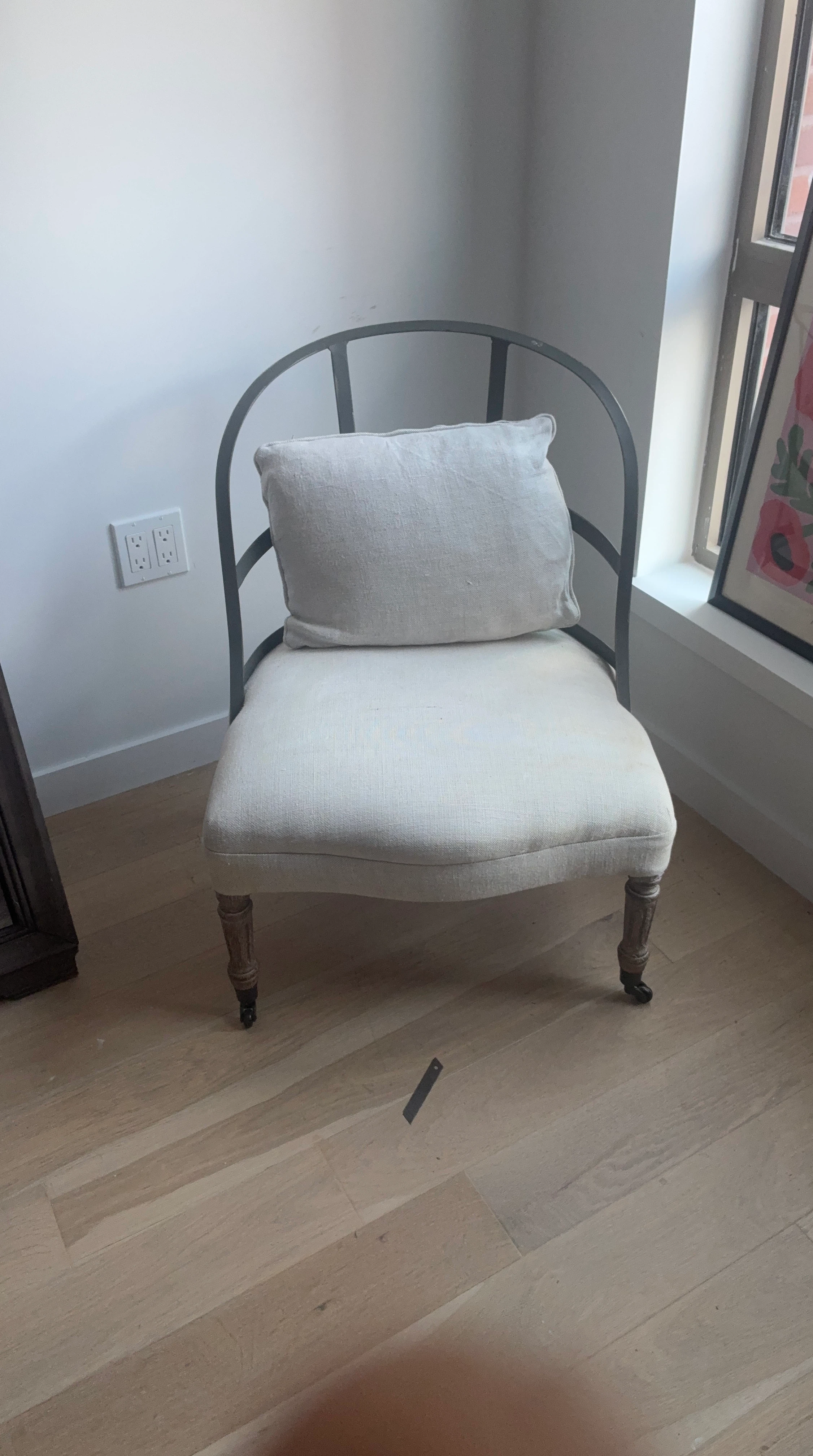 Upholstered Accent Chair with Metal Frame