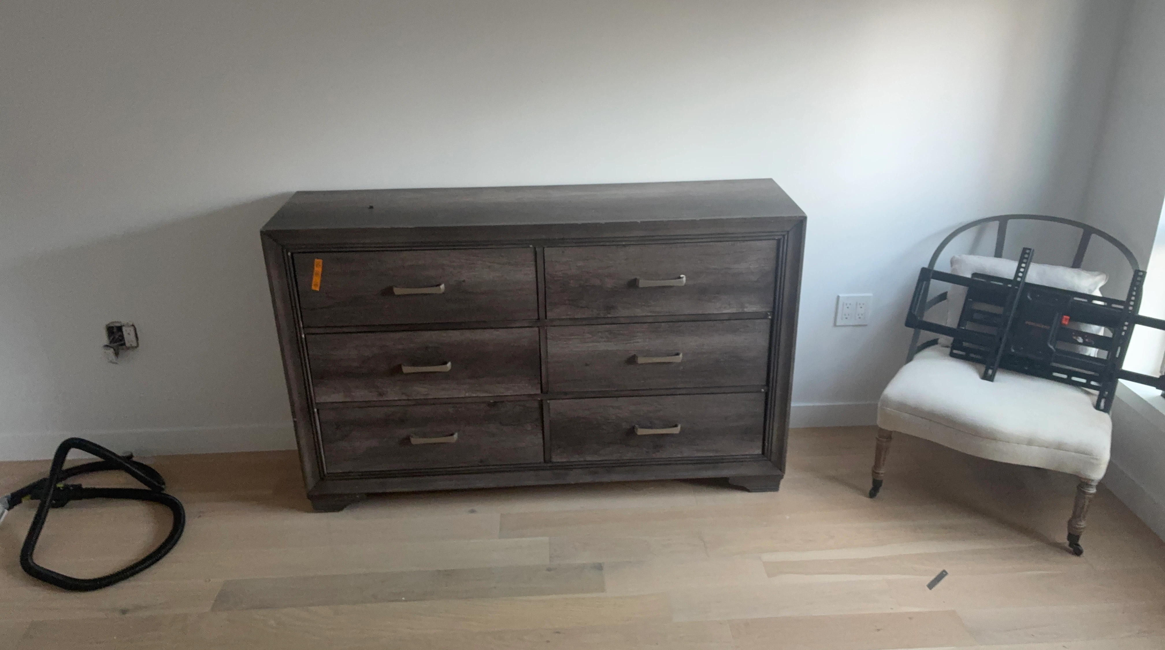 6-Drawer Dresser in Dark Wood Finish