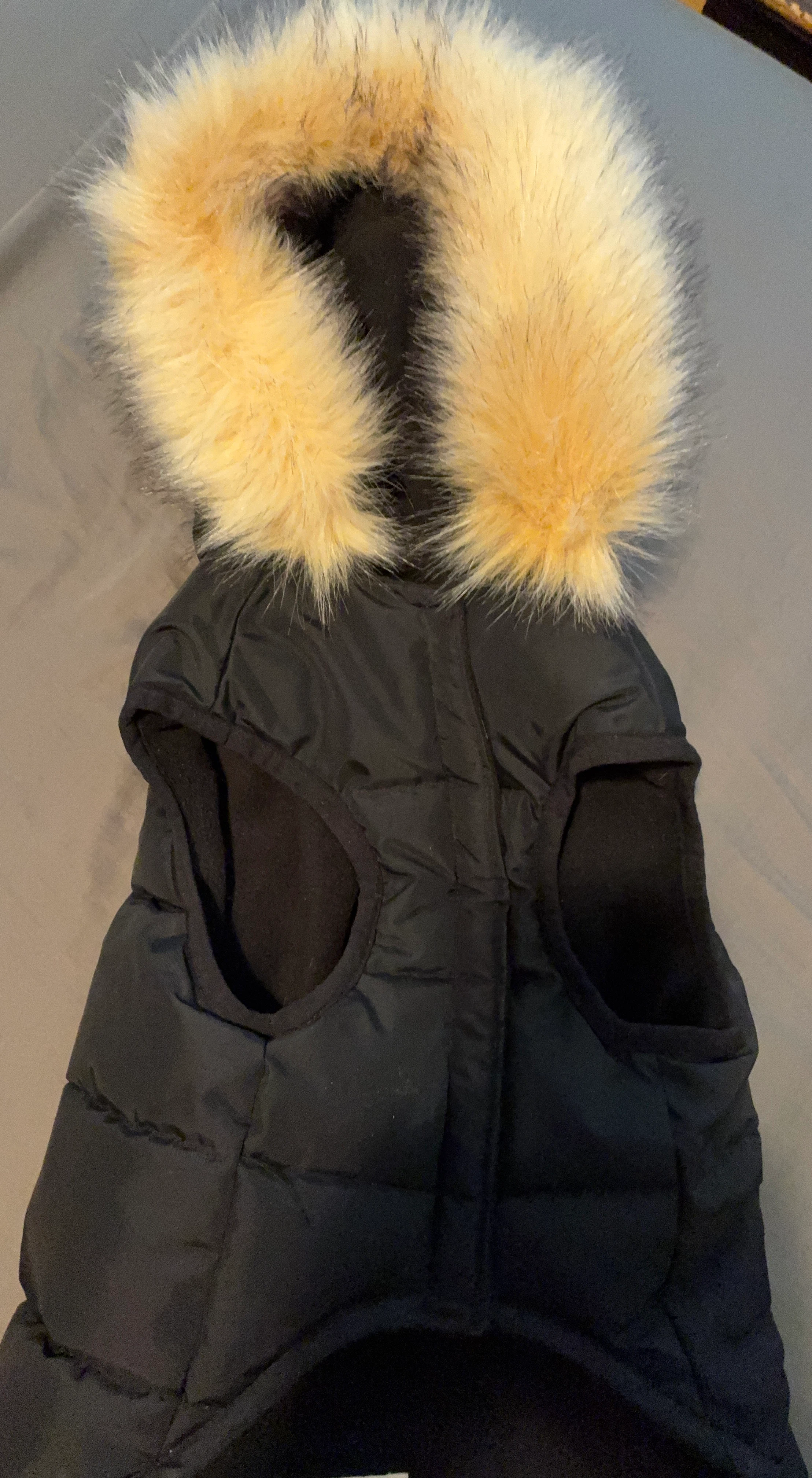 Pajar dog  winter vest with faux fur hood